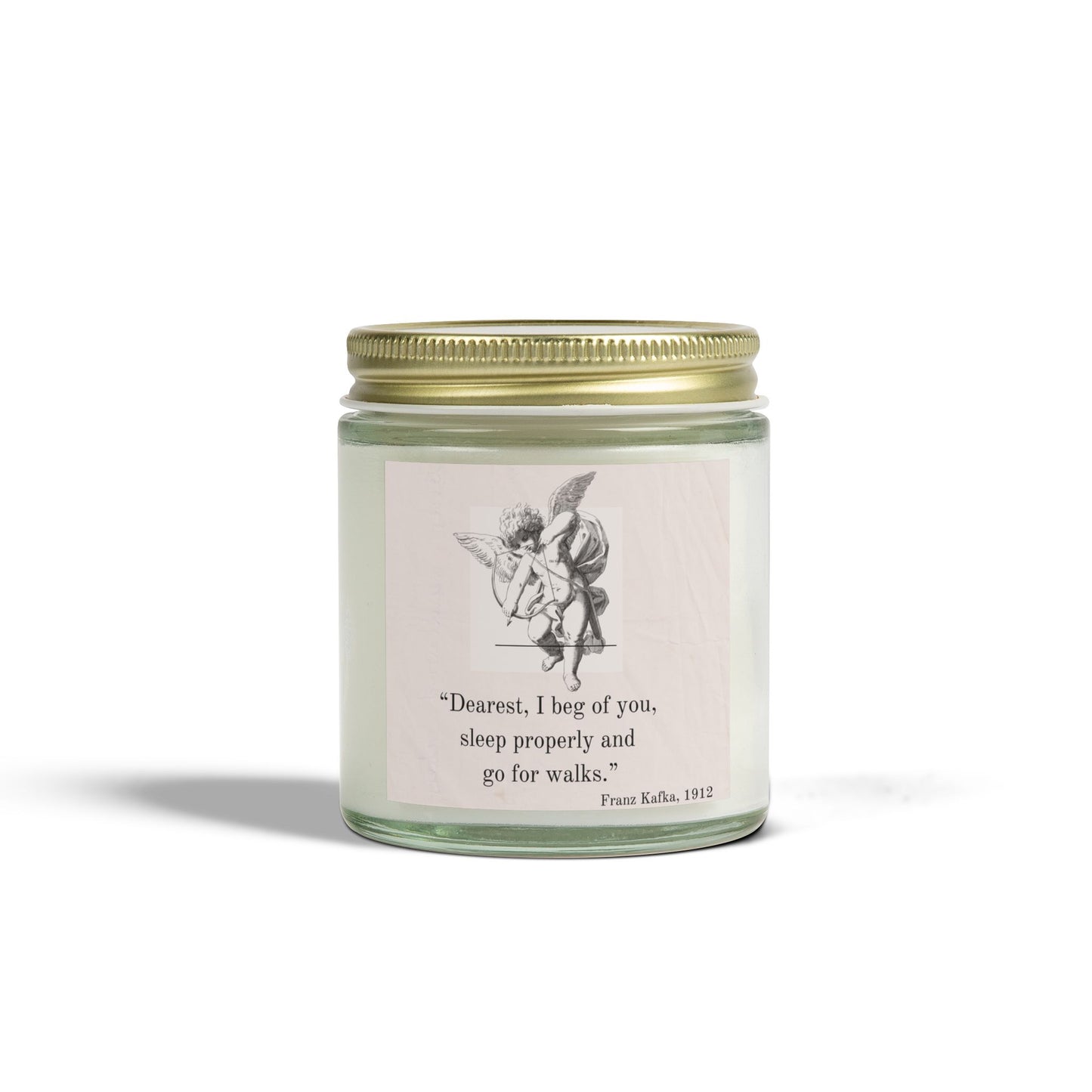 Romantic Quote Scented Candle - Cupid Baby Angel - Coconut Apricot Wax