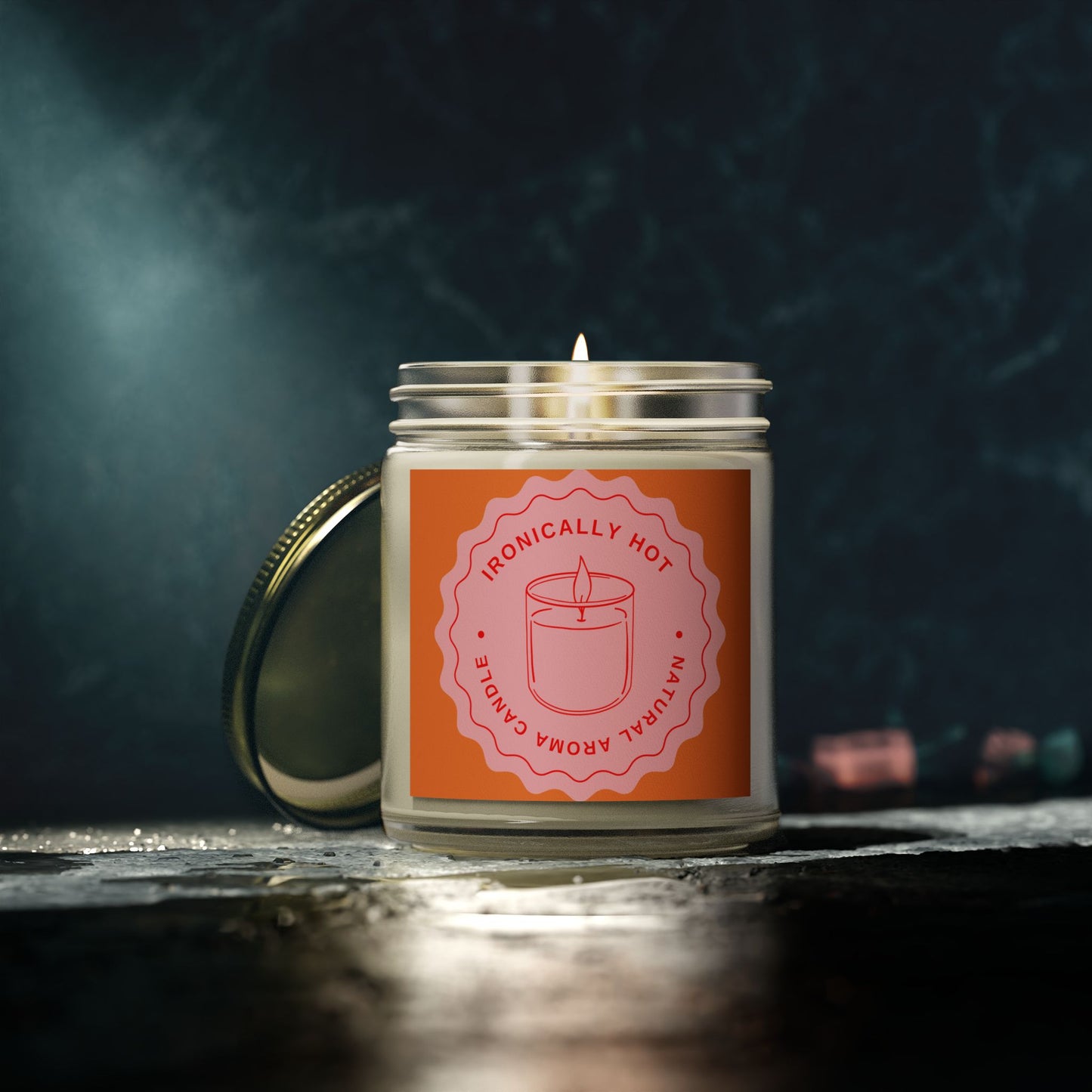 Romantic Scented Candle - "Ironically Hot" - Coconut Apricot Wax