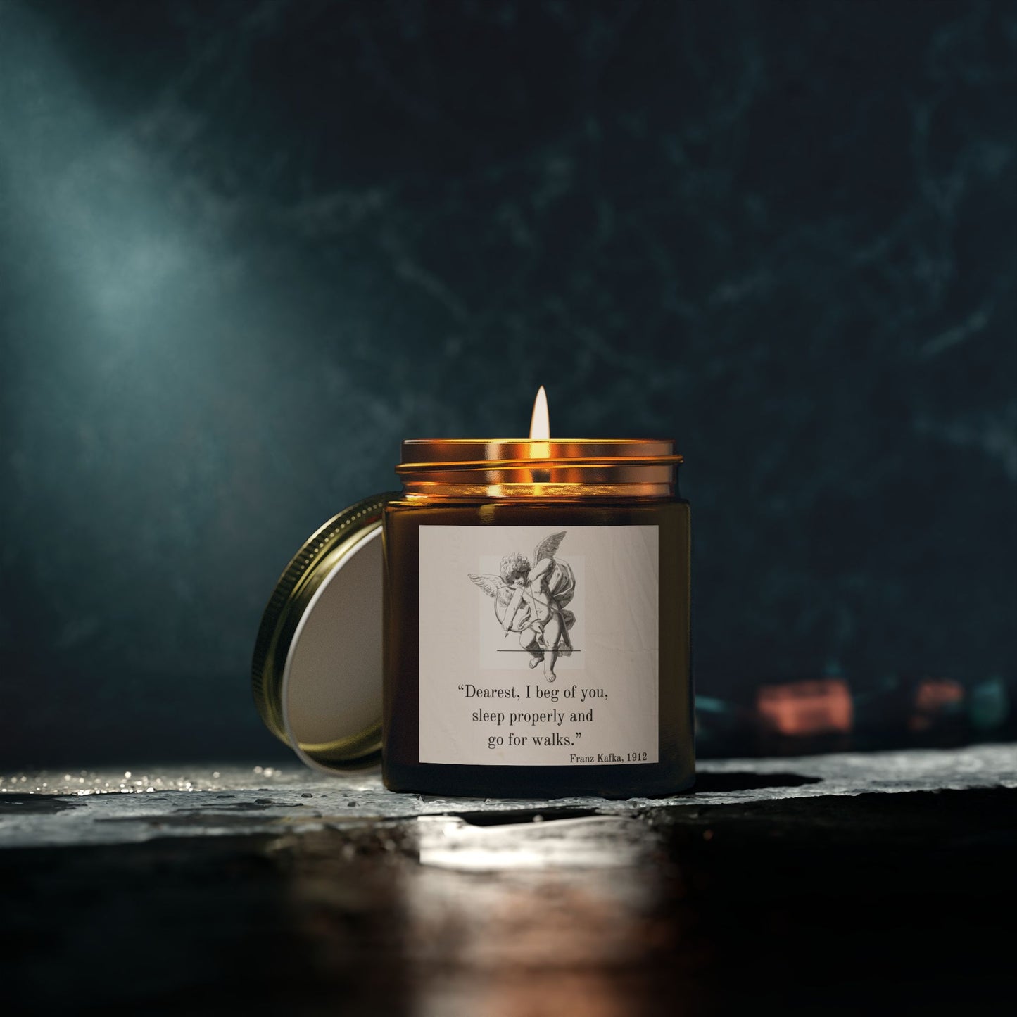 Romantic Quote Scented Candle - Cupid Baby Angel - Coconut Apricot Wax