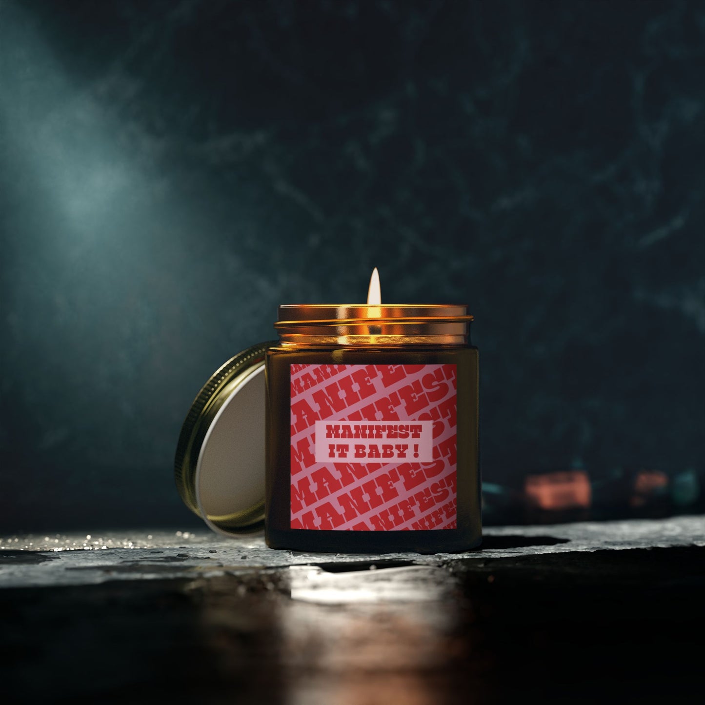 Romantic Scented Candle - Manifest It Baby - Coconut Apricot Wax