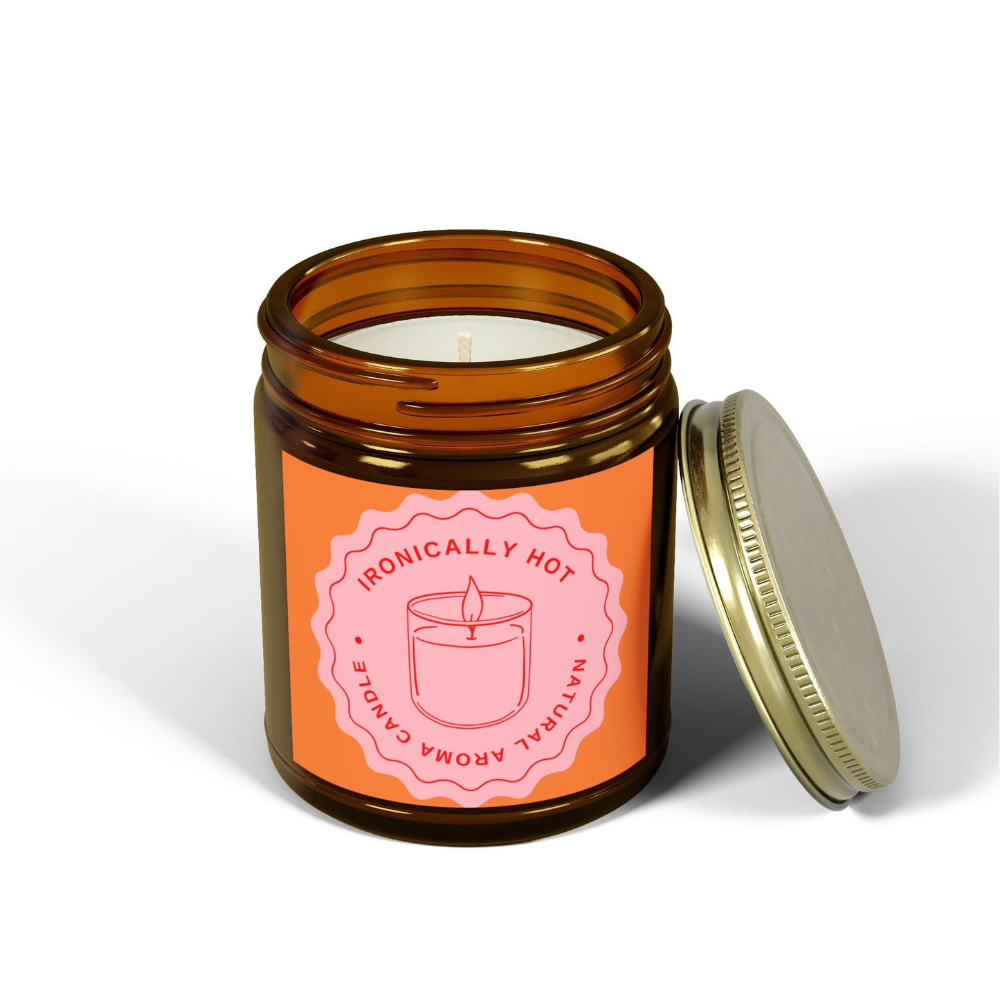 Romantic Scented Candle - "Ironically Hot" - Coconut Apricot Wax