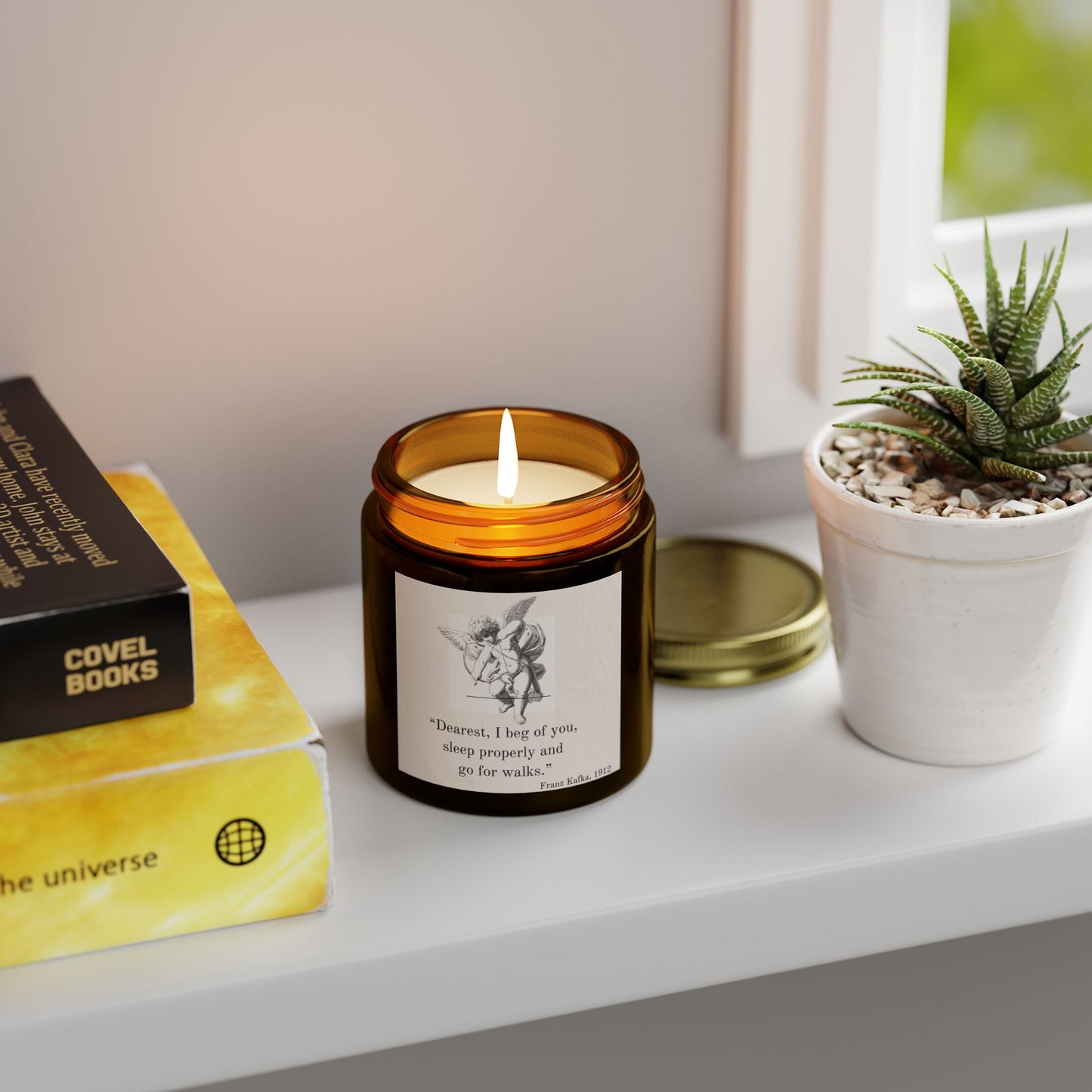 Romantic Quote Scented Candle - Cupid Baby Angel - Coconut Apricot Wax