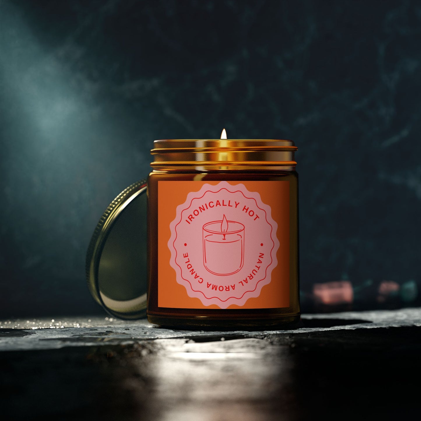 Romantic Scented Candle - "Ironically Hot" - Coconut Apricot Wax