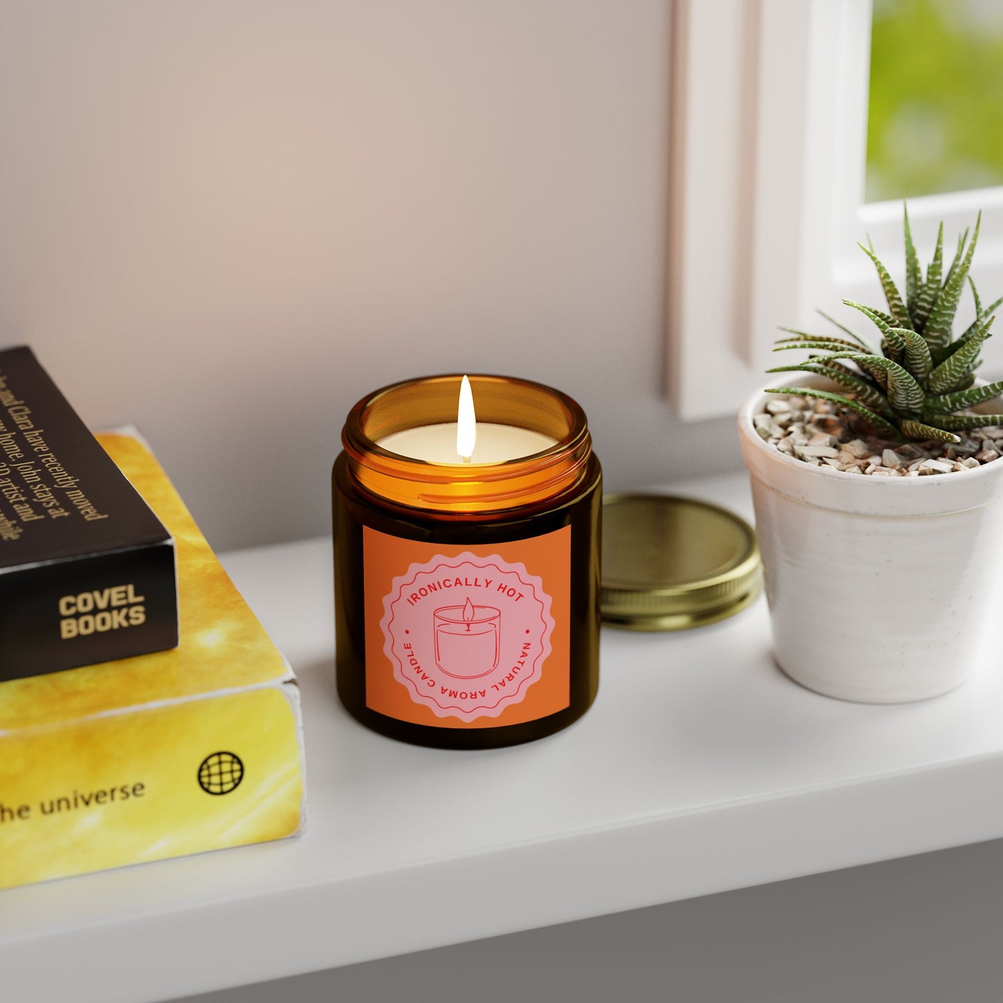 Romantic Scented Candle - "Ironically Hot" - Coconut Apricot Wax