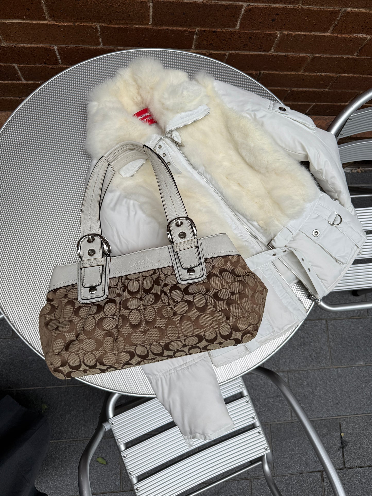 Vintage Synchronicity New York Fur Puffer Jacket | Y2K Glam Coat