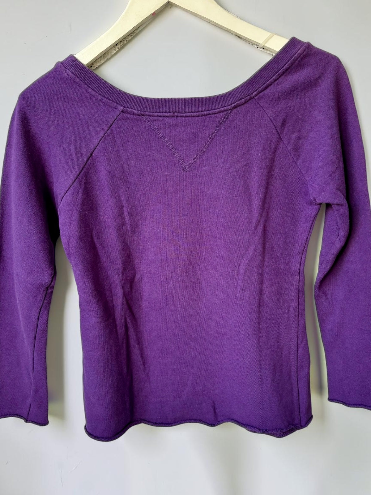 Vintage Tommy Girl purple top close up