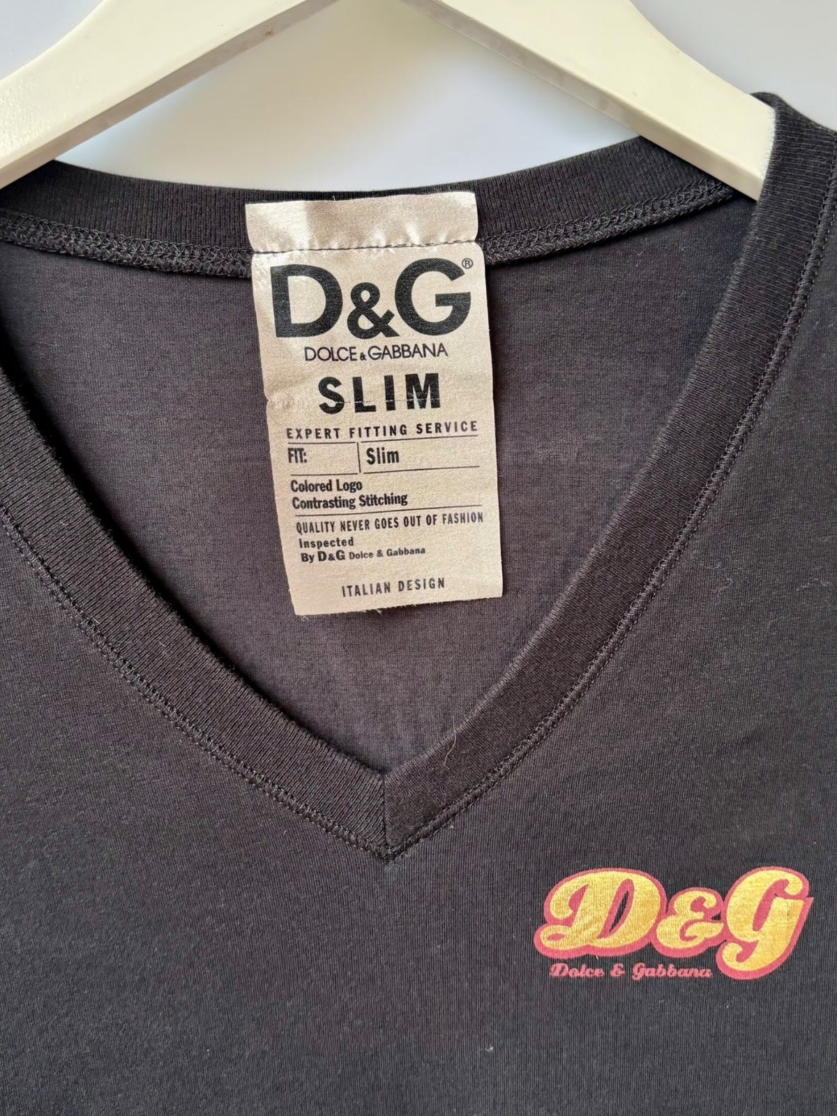 Vintage Dolce and Gabbana D&G black logo top label