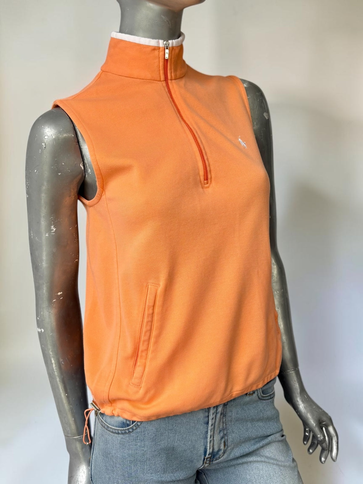 Vintage Ralph Lauren Golf orange vest close up