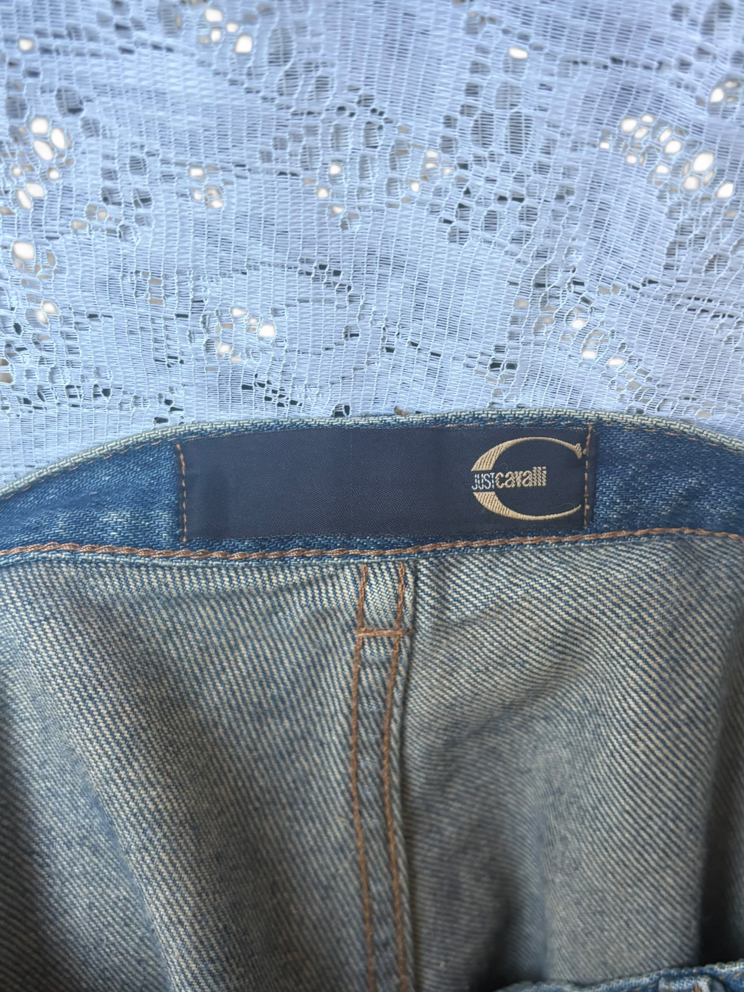 Vintage Just Cavalli Embroidered Flare Jeans | Y2K Designer Denim