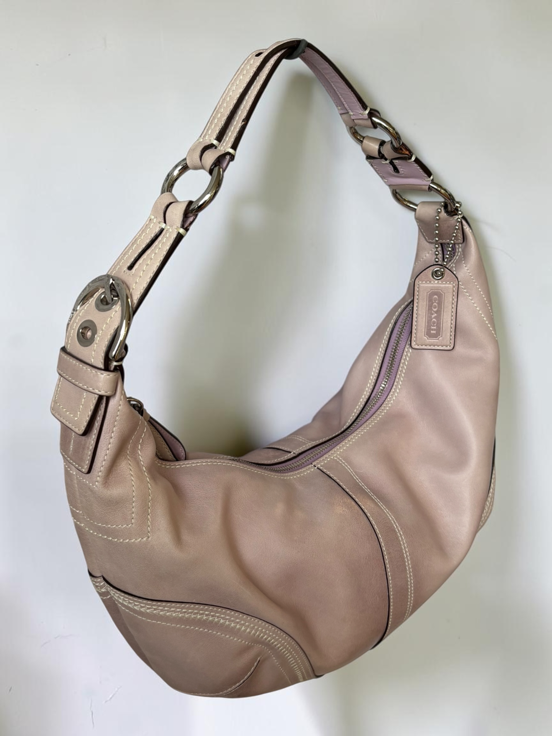 Vintage Coach Crescent Hobo bag blush pink label