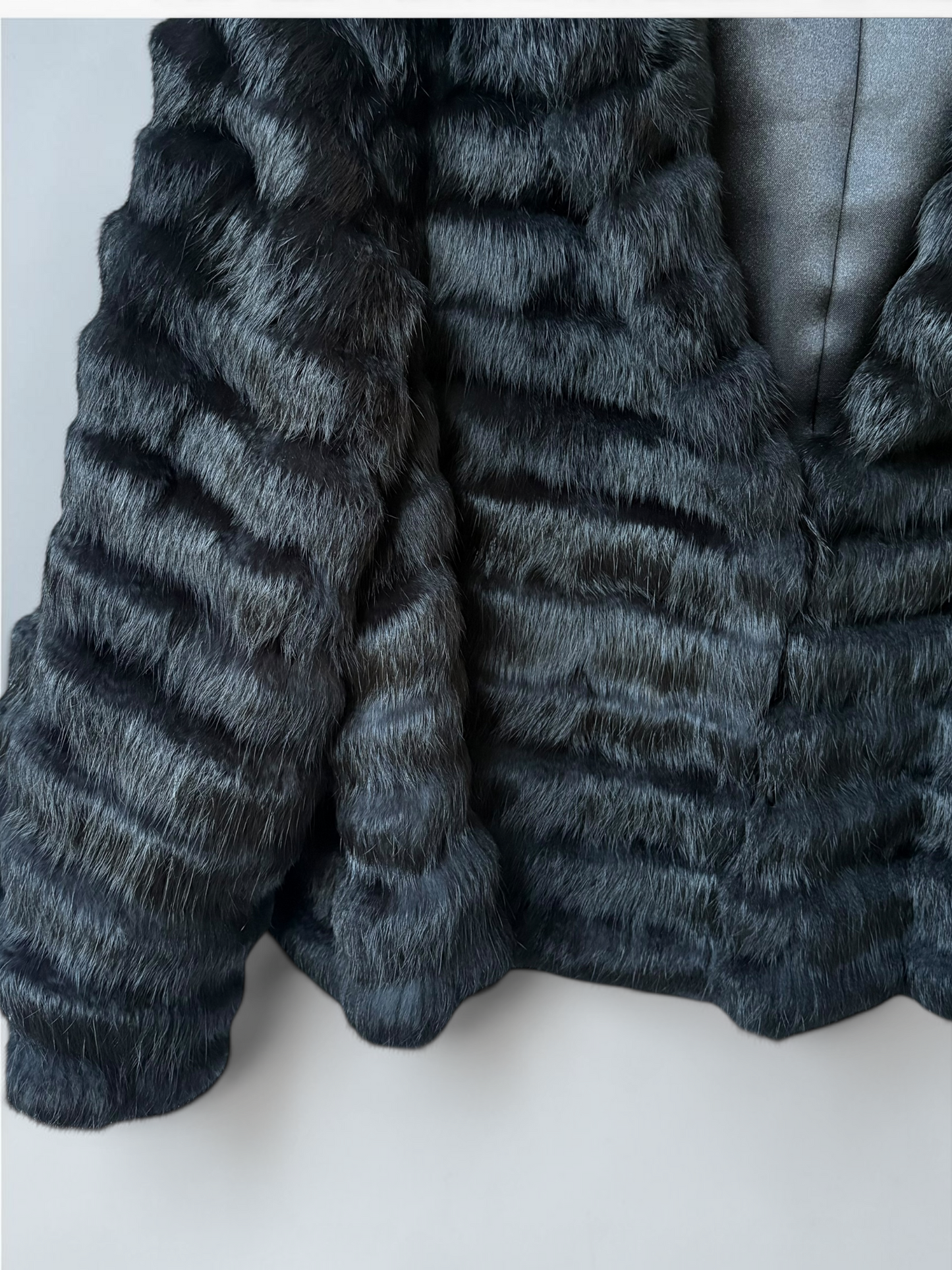 Vintage Black Rabbit Fur Jacket | Luxury Vintage Fur Coat
