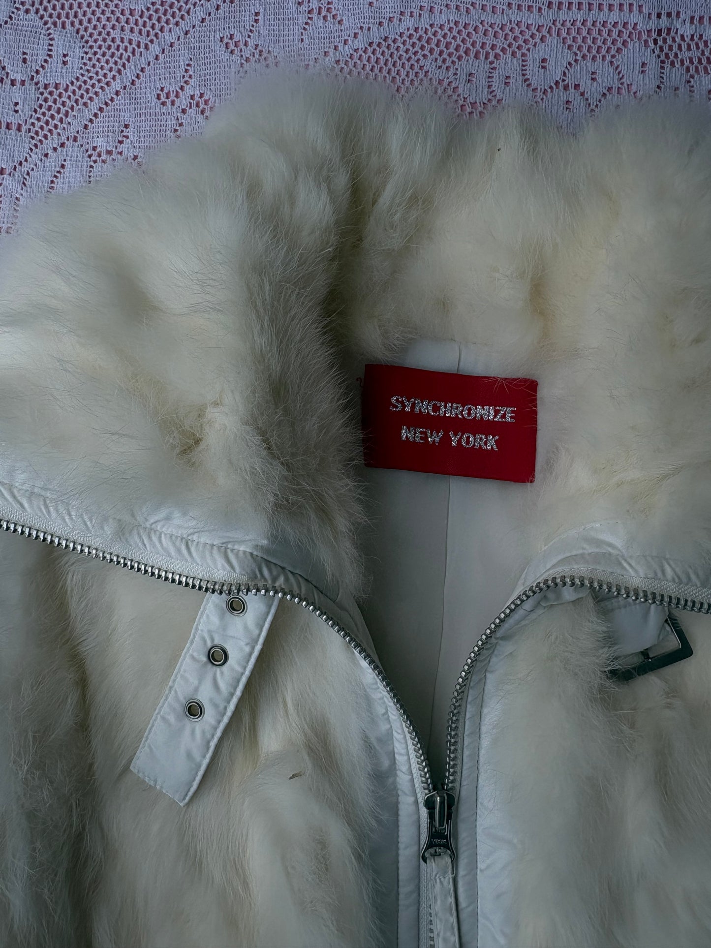 Vintage Synchronicity New York Fur Puffer Jacket | Y2K Glam Coat
