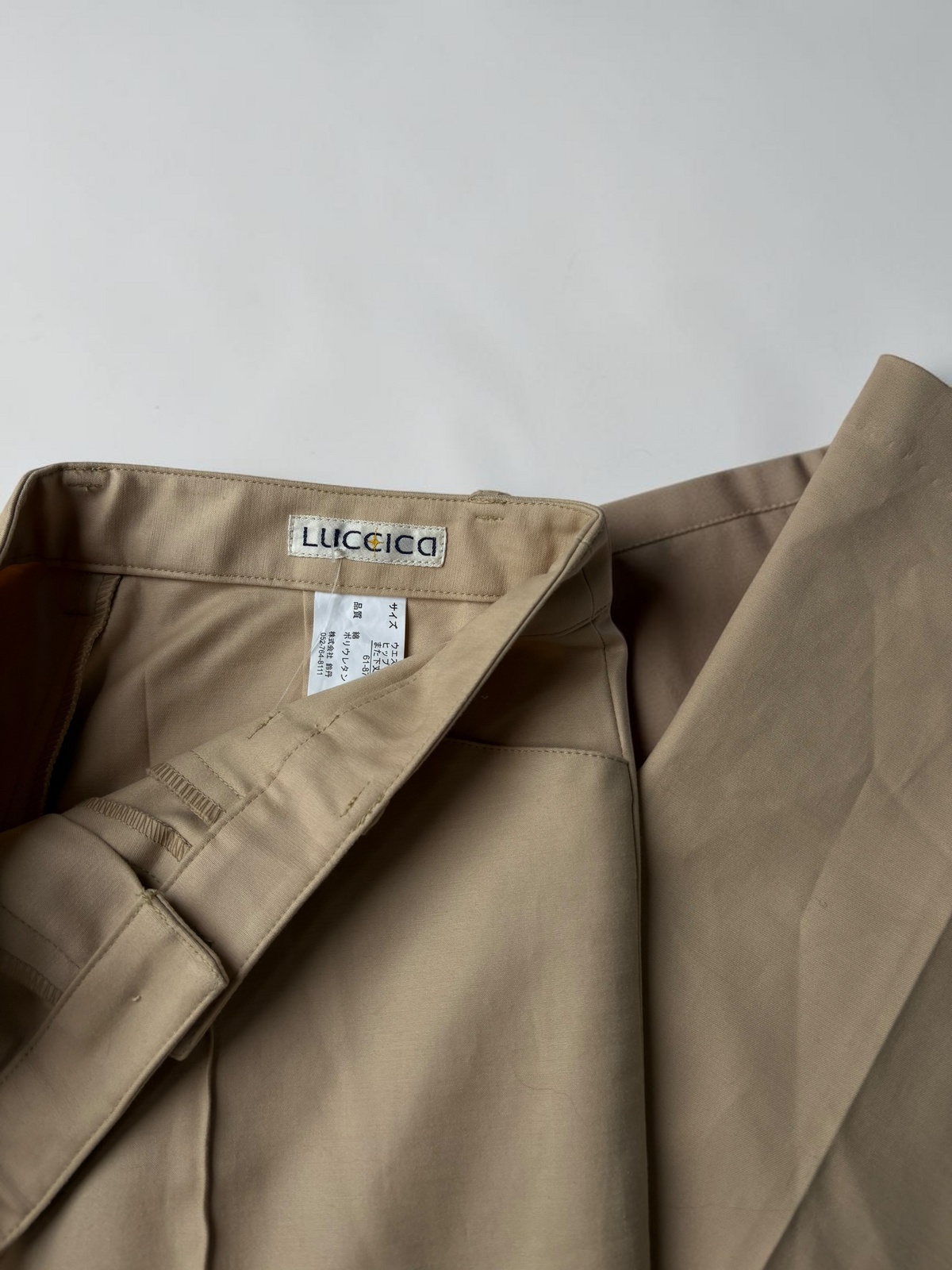 Vintage Luccica cream pants label