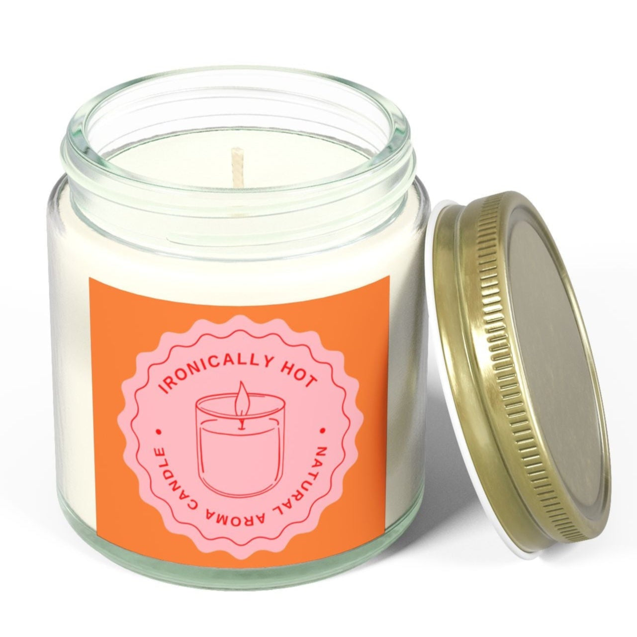 Romantic Scented Candle - "Ironically Hot" - Coconut Apricot Wax