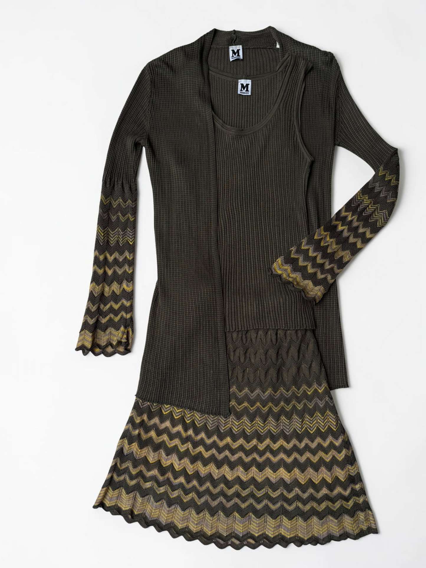 Vintage Missoni Knit Midi Skirt | Italian Designer Y2K Knitwear