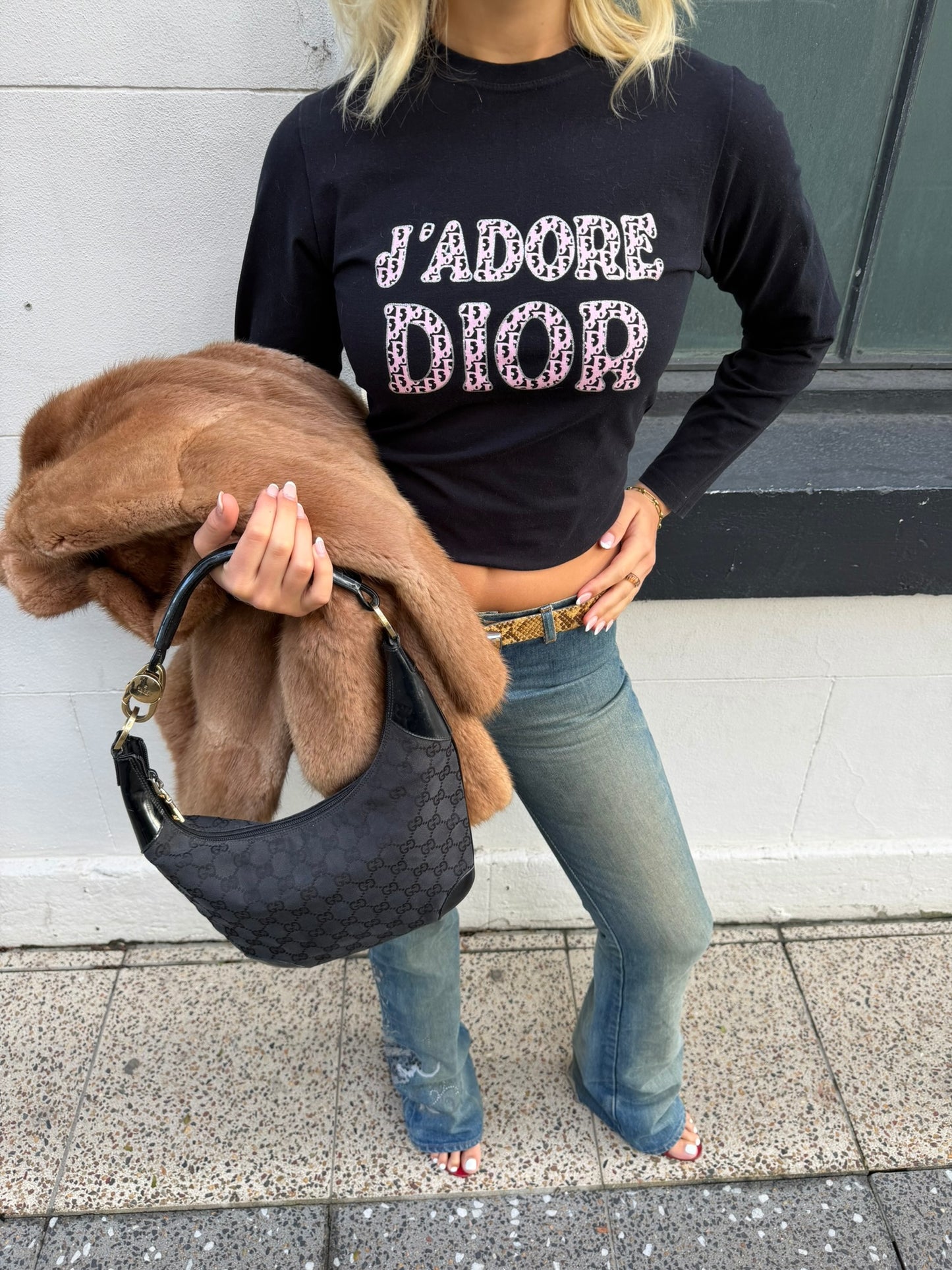 Vintage Gucci GG Logo Shoulder Bag | Designer Handbag