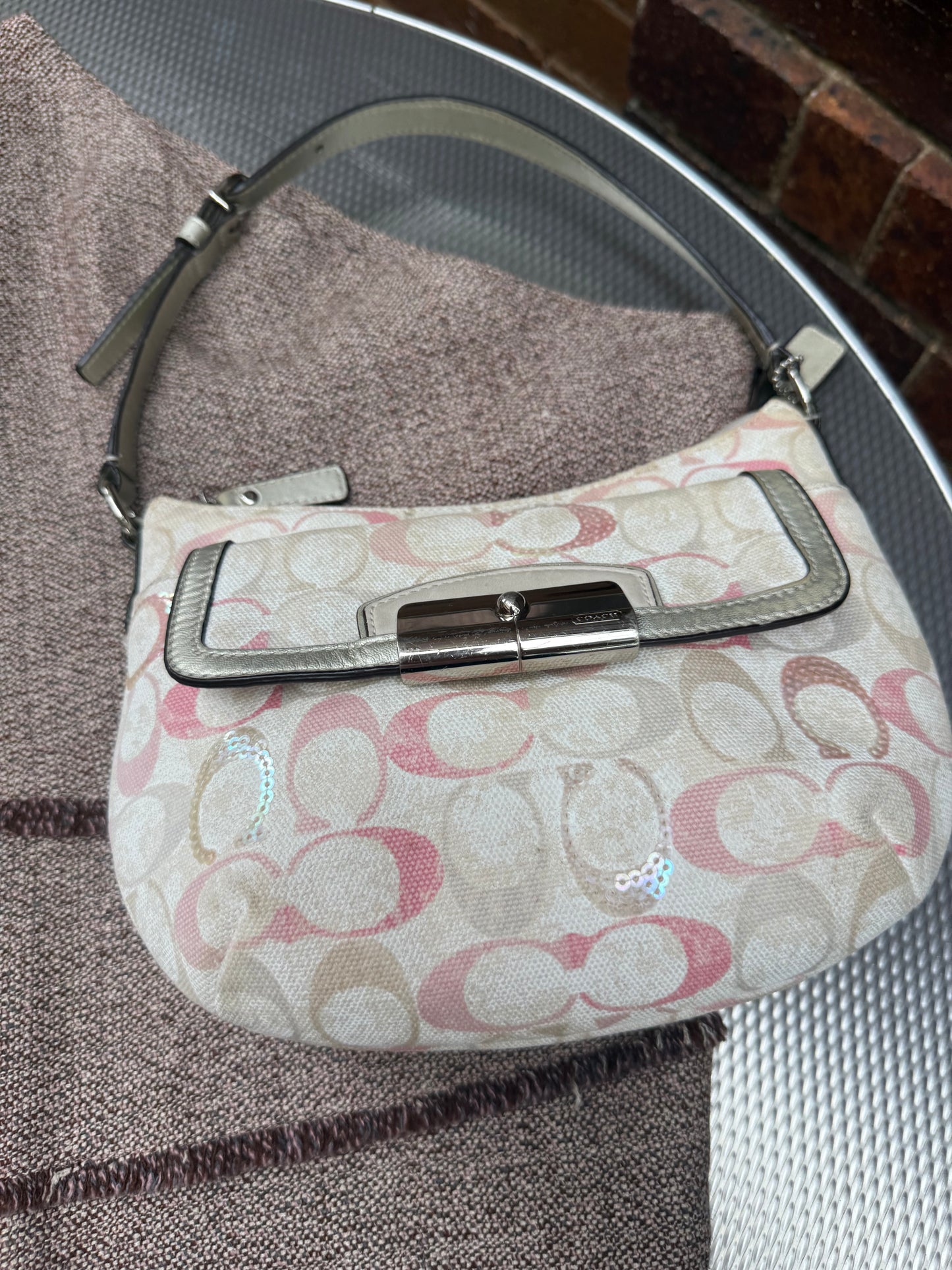 Vintage Coach Sequin Mini Bag | Y2K Party Shoulder Bag