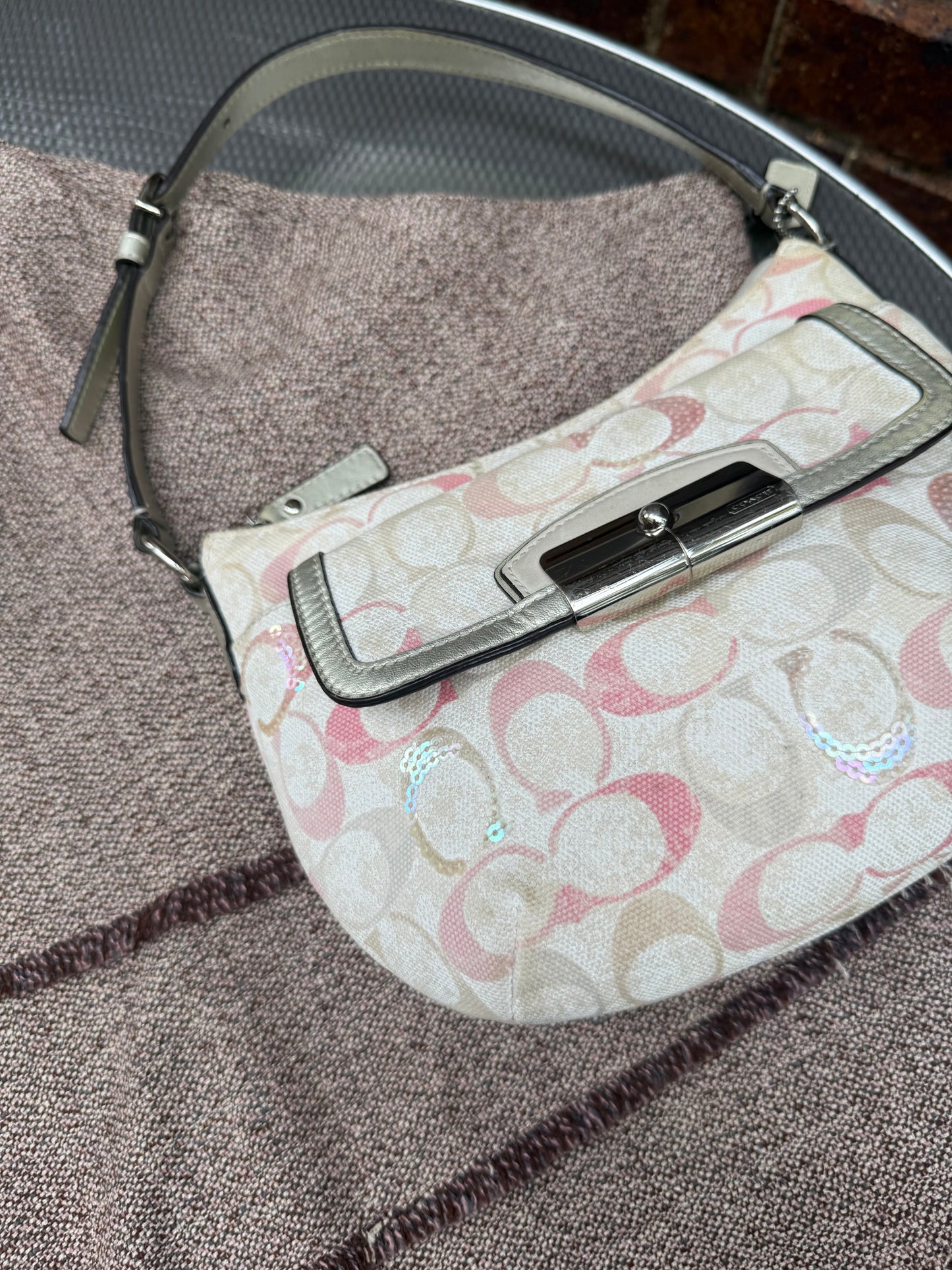 Vintage Coach Sequin Mini Bag | Y2K Party Shoulder Bag