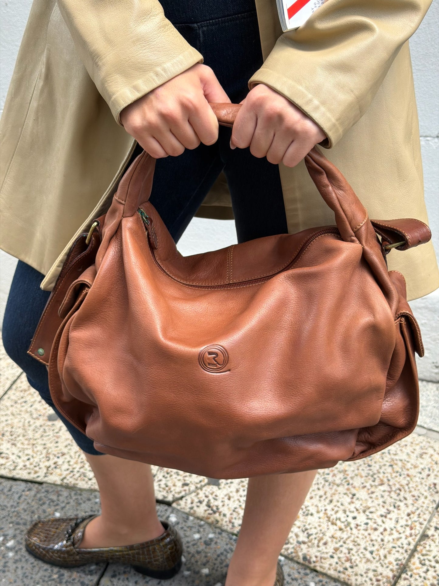 Vintage Italian Leather Hobo Bag | 90s Slouchy Shoulder Bag