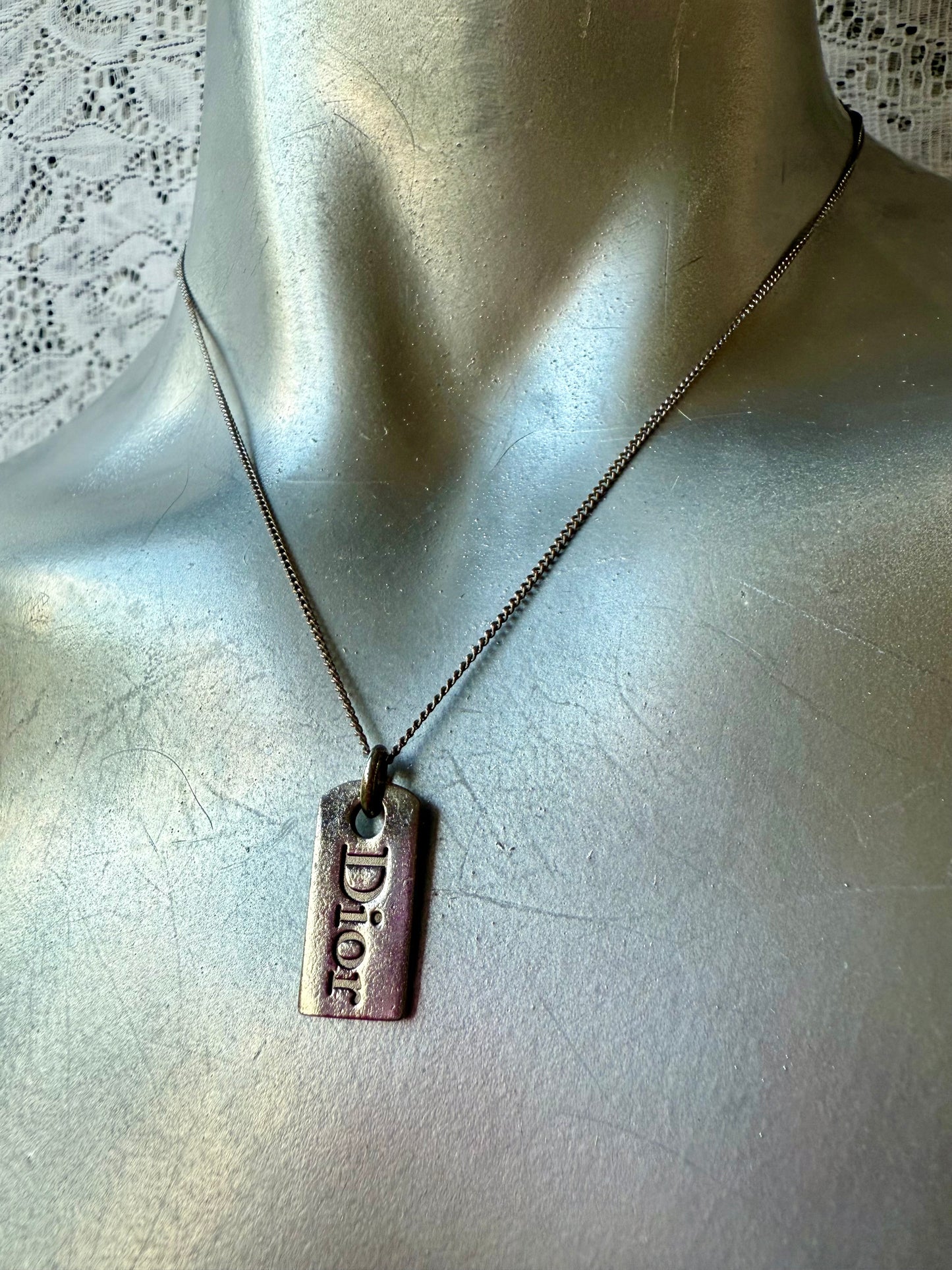 Vintage Dior Logo Necklace | Christian Dior Designer Jewellery