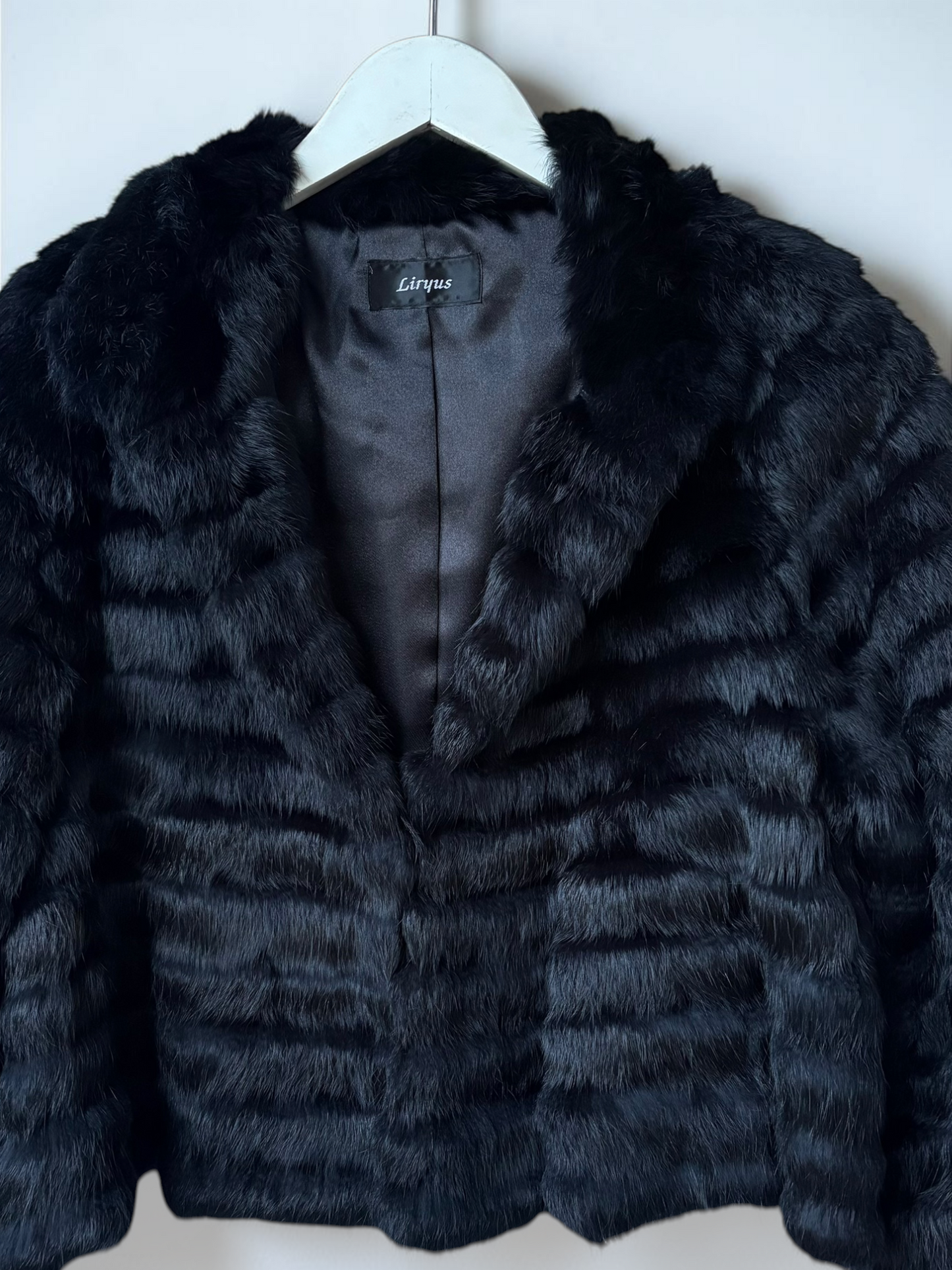 Vintage Black Rabbit Fur Jacket | Luxury Vintage Fur Coat