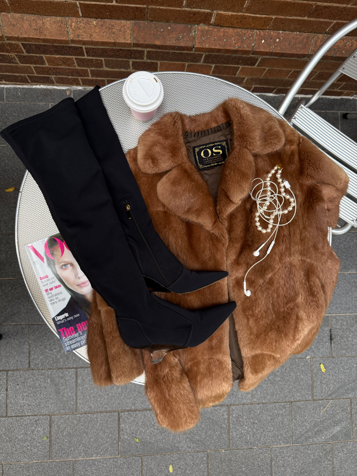 Vintage OZ Fur caramel coat full length