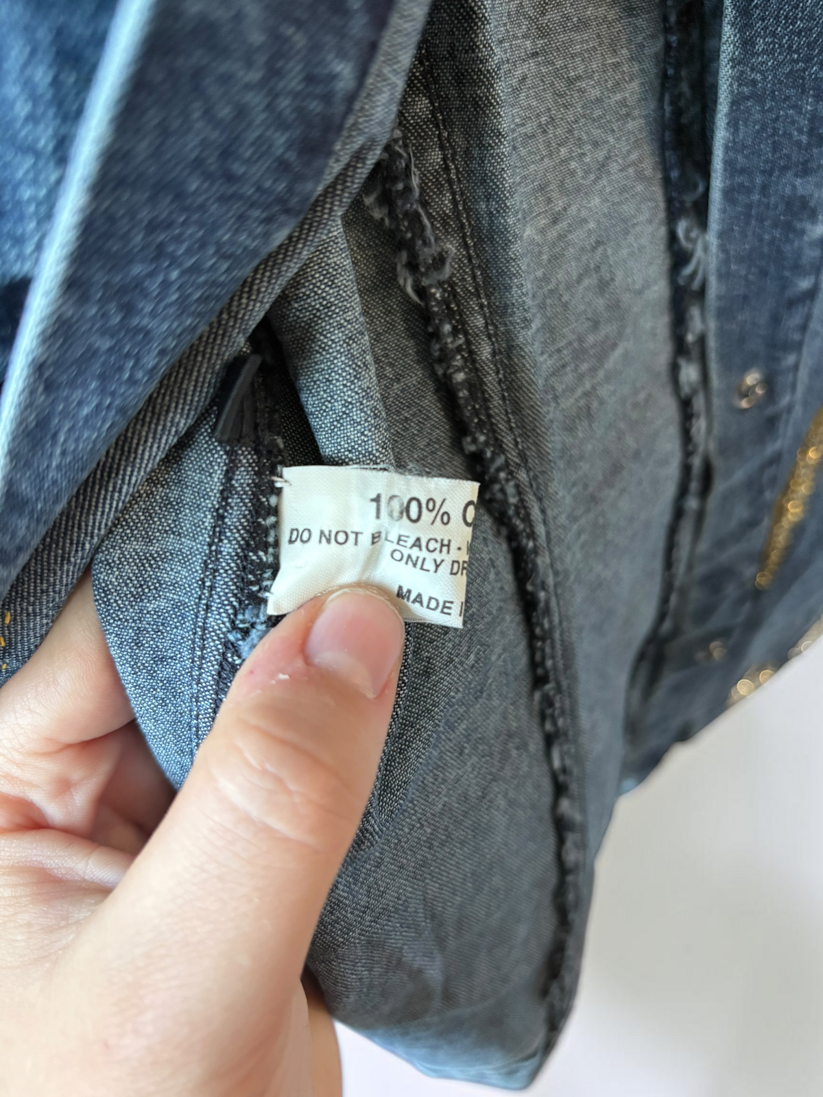 Vintage Valeria Zaccarelli Denim Jacket with Heart & Love Detail