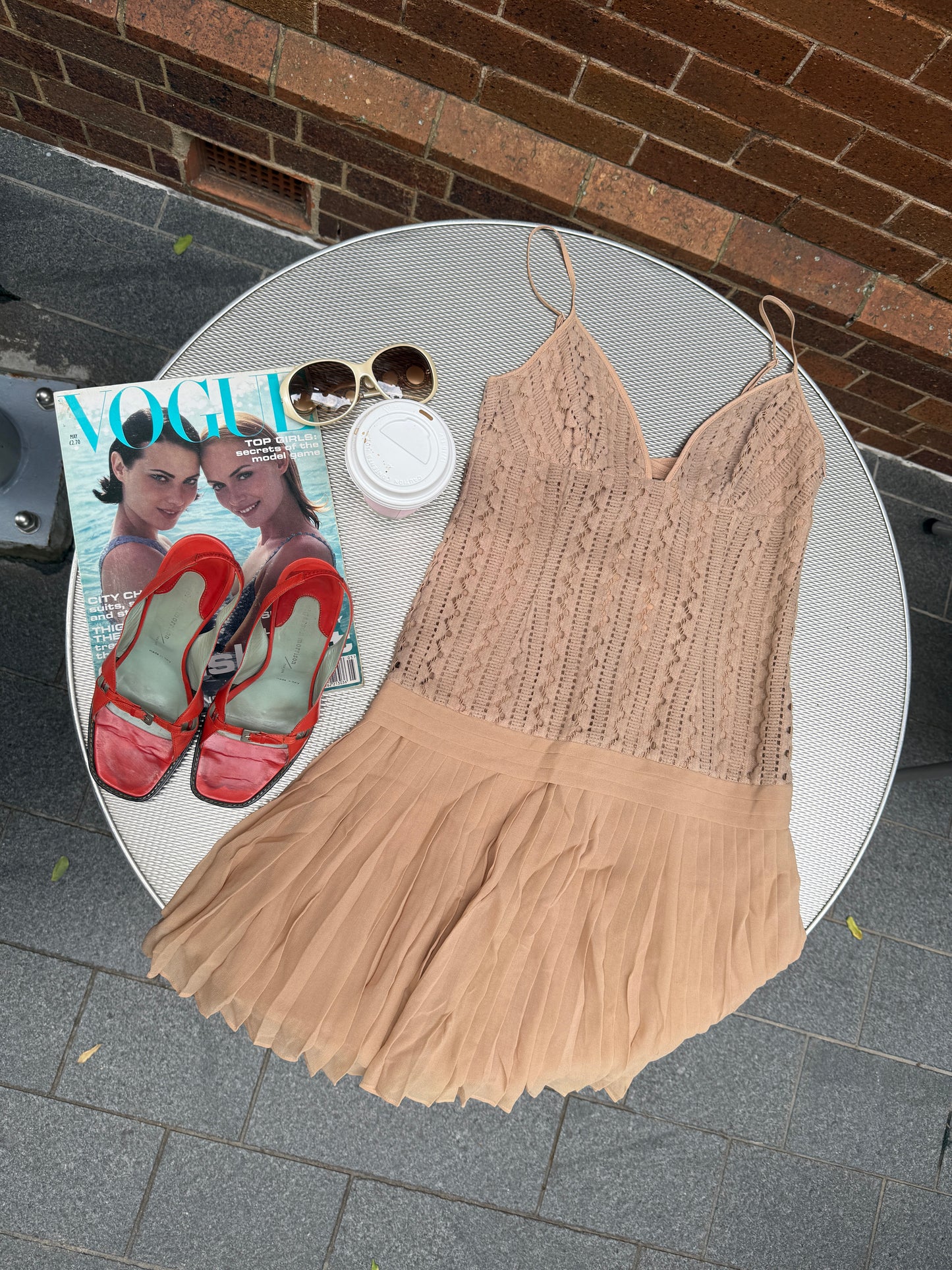 Vintage Catherine Malandrino Crochet Dress | Y2K Designer Midi Dress