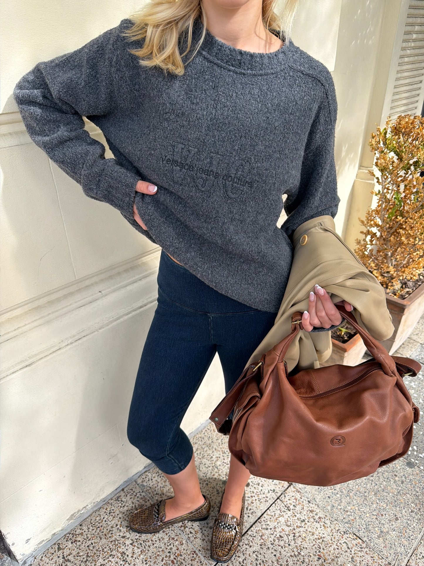 Vintage Italian Leather Hobo Bag | 90s Slouchy Shoulder Bag