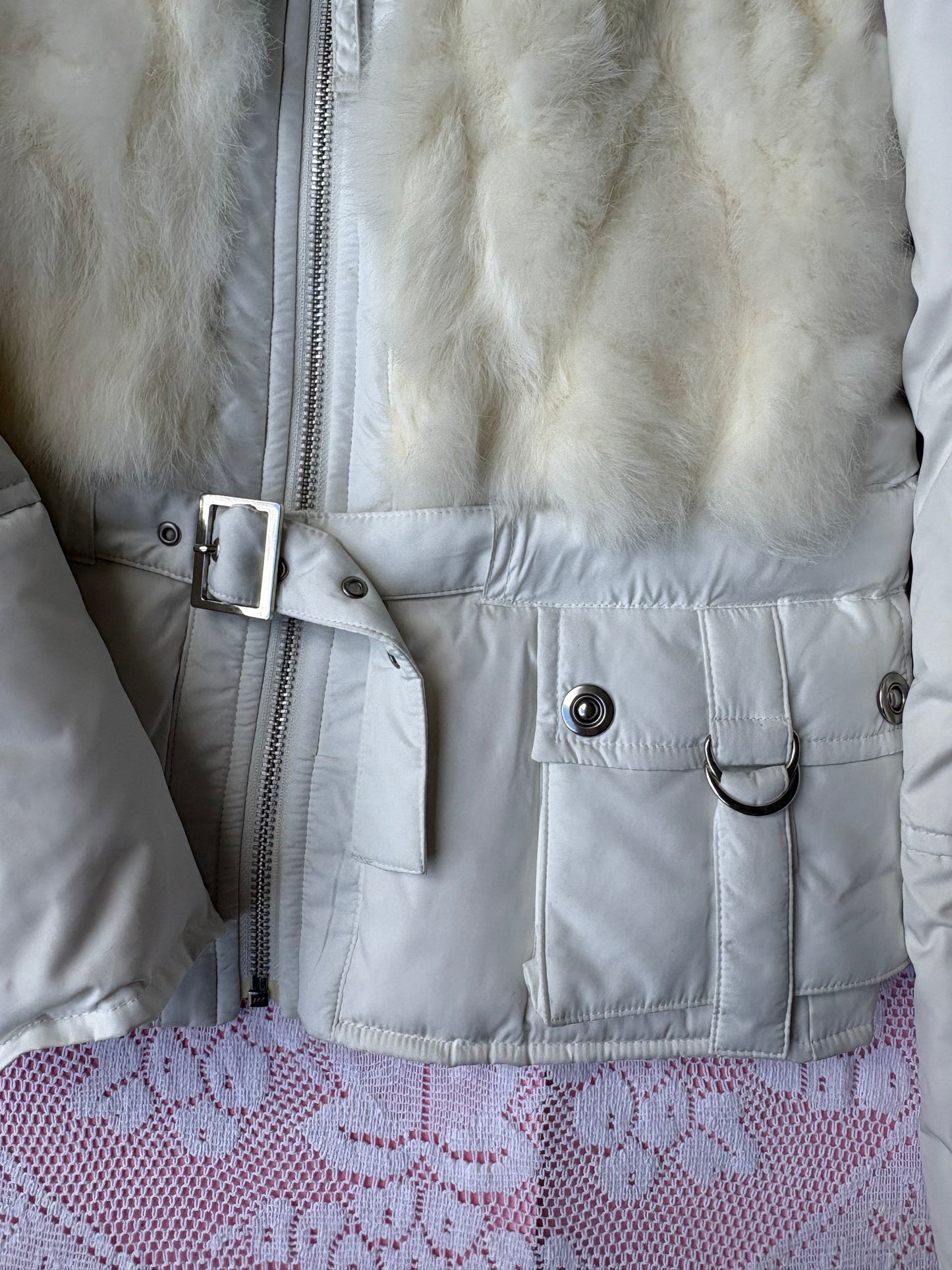Vintage Synchronicity New York Fur Puffer Jacket | Y2K Glam Coat