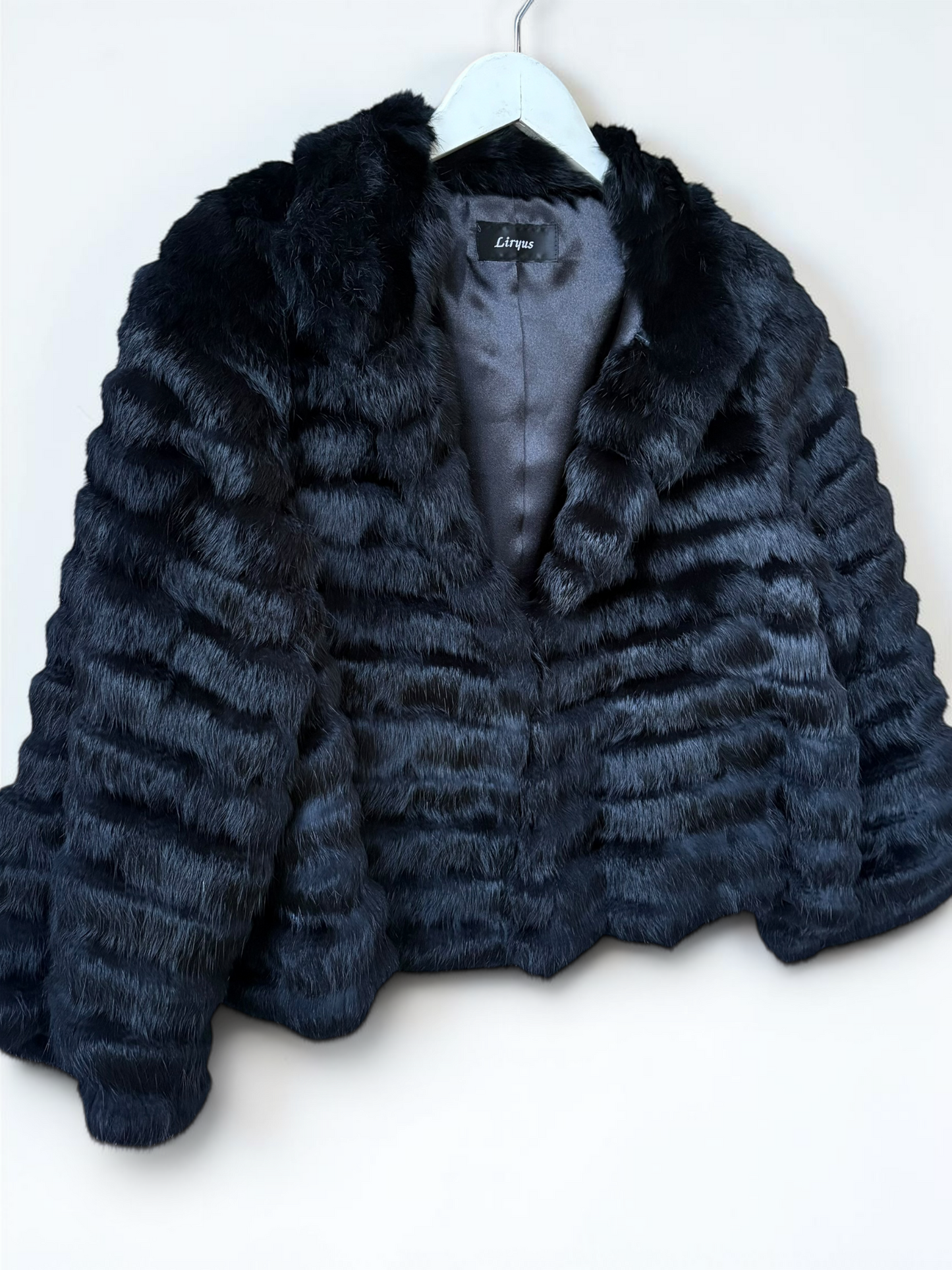 Vintage Black Rabbit Fur Jacket | Luxury Vintage Fur Coat