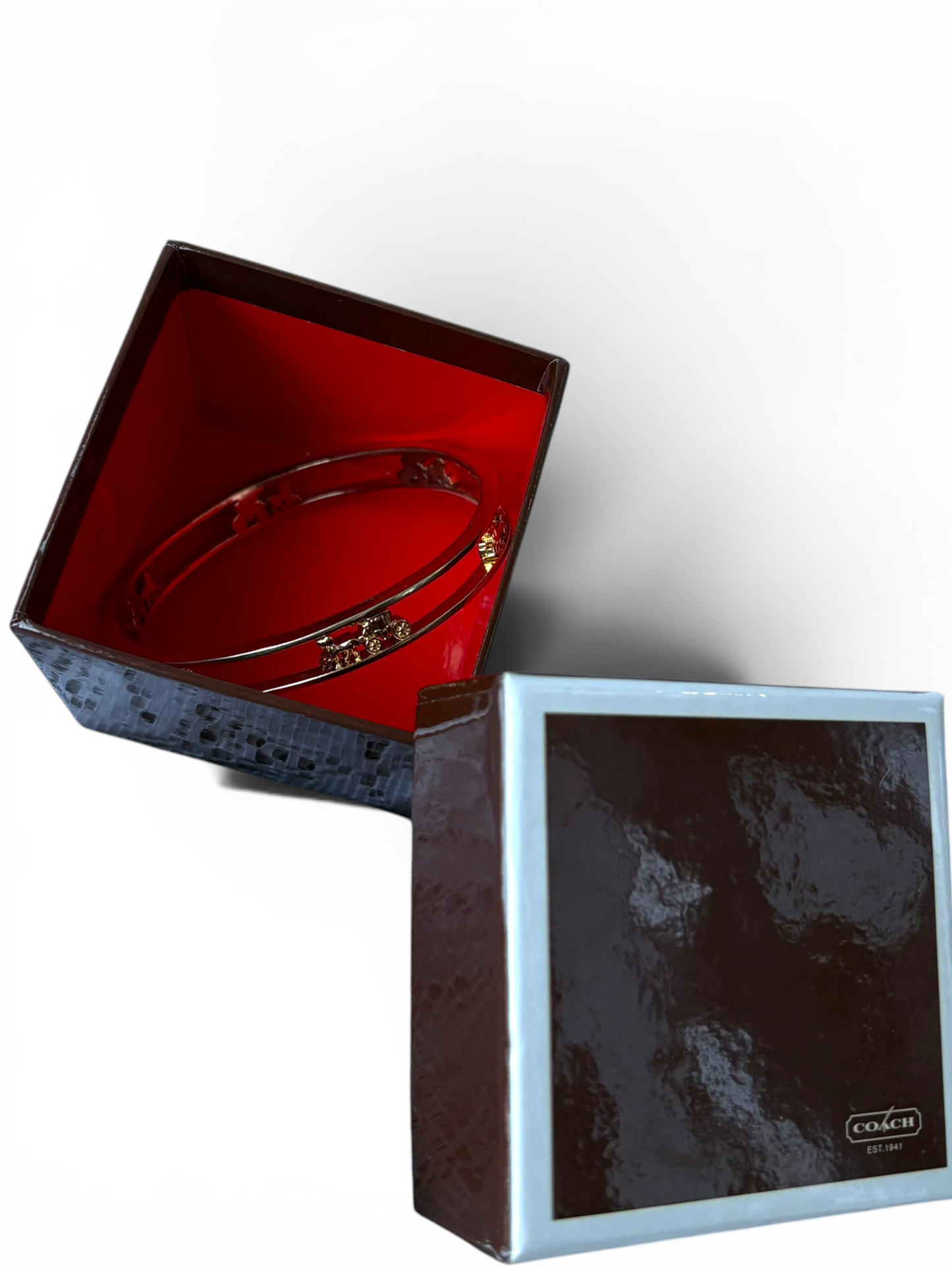 Vintage Coach Gold Bangle Bracelet | Designer Jewellery with Box