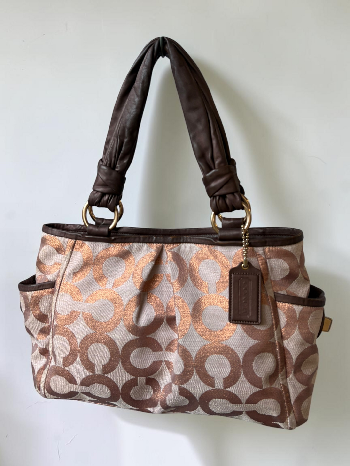 Vintage Coach metallic signature tote additional view