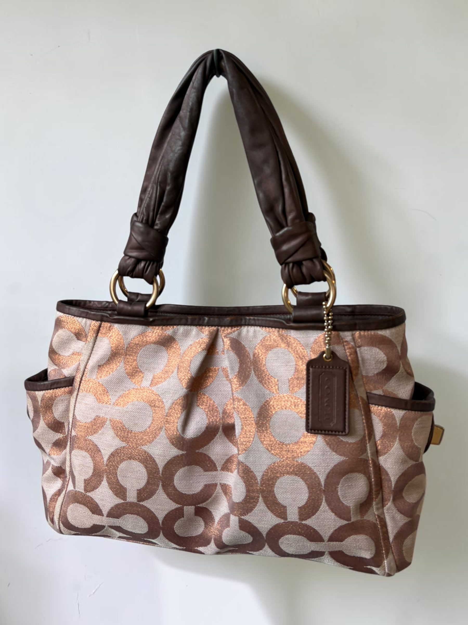 Vintage Coach metallic signature tote additional view