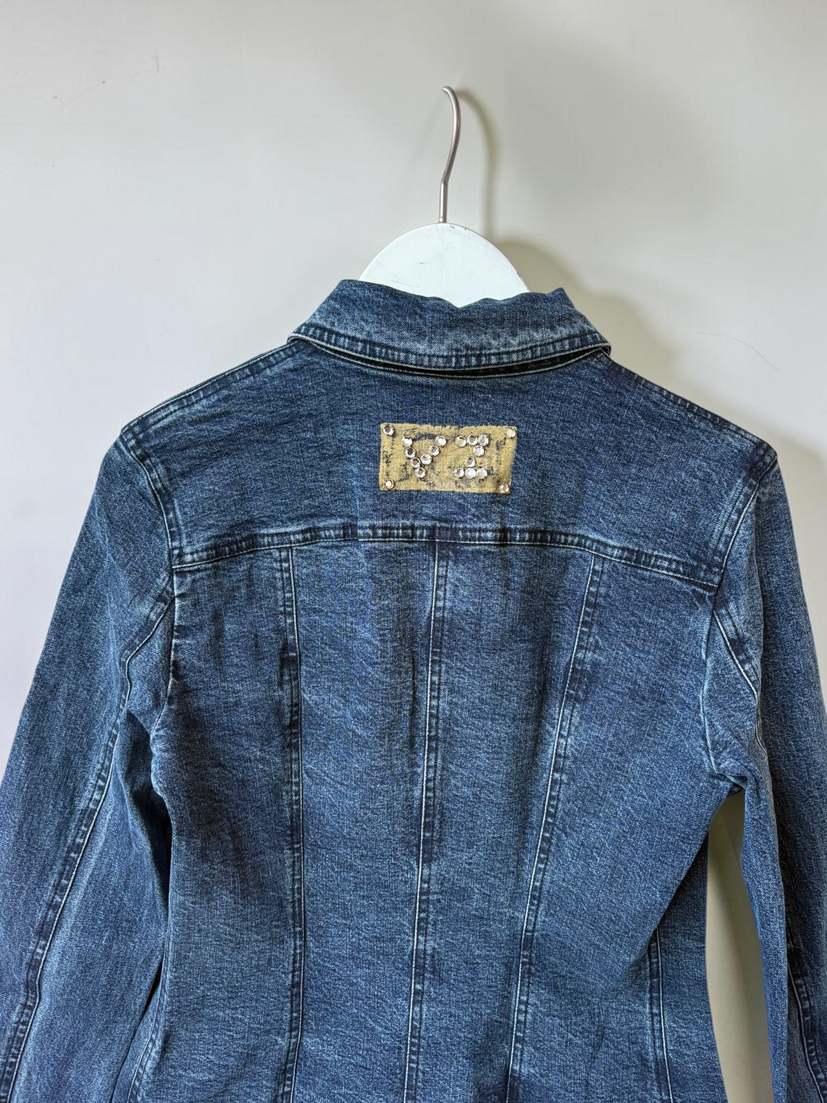 Vintage Valeria Zaccarelli Denim Jacket with Heart & Love Detail