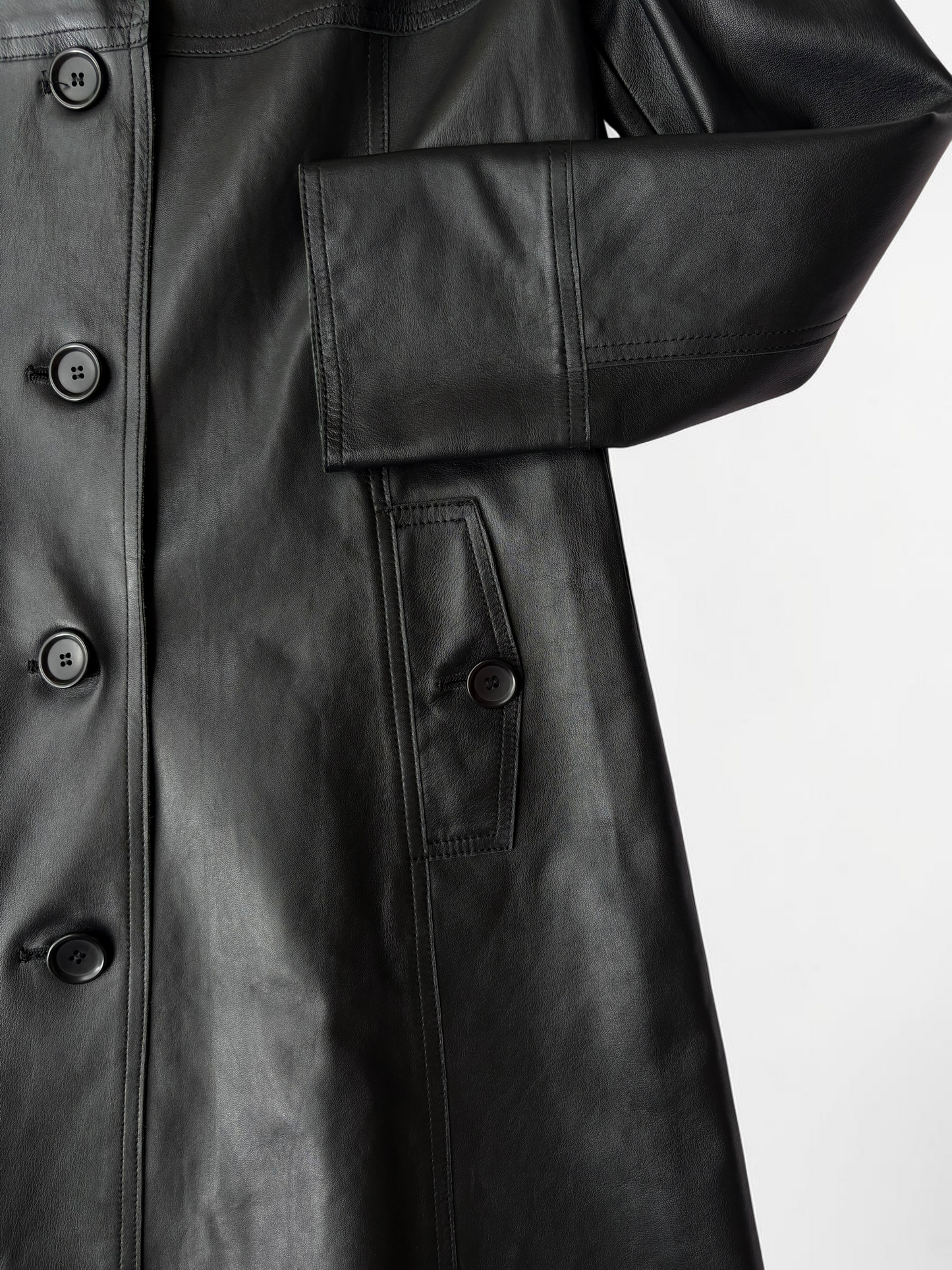 Vintage Georges Rech Leather Coat | French Designer Outerwear