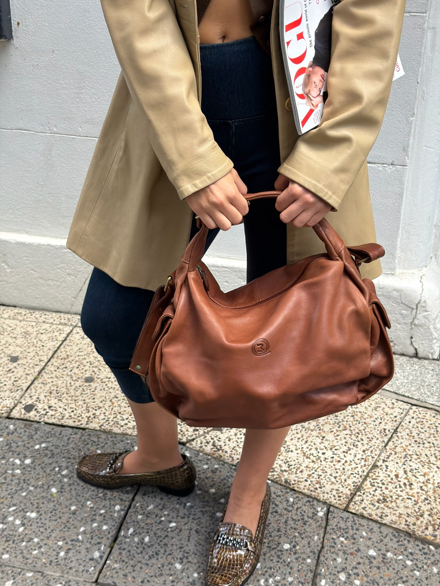 Vintage Italian Leather Hobo Bag | 90s Slouchy Shoulder Bag