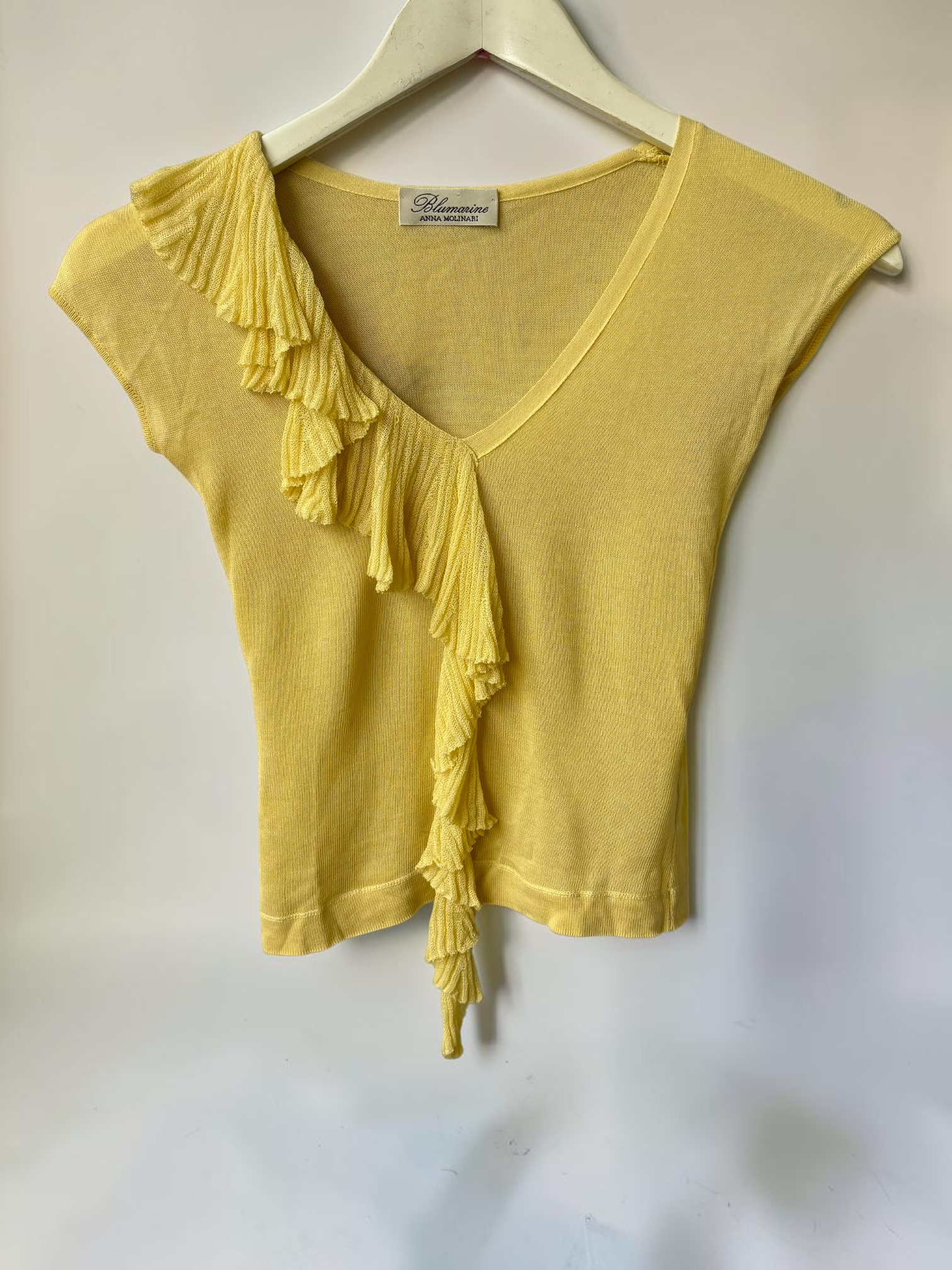 Vintage Blumarine yellow top close up