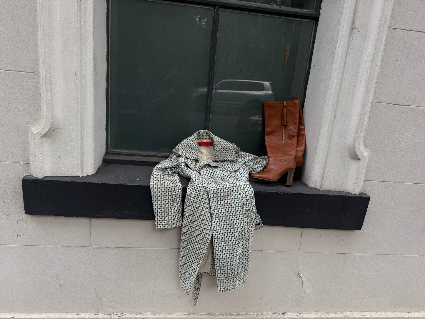 Vintage Charles Jourdan Plaid Trench Coat | French Designer Coat