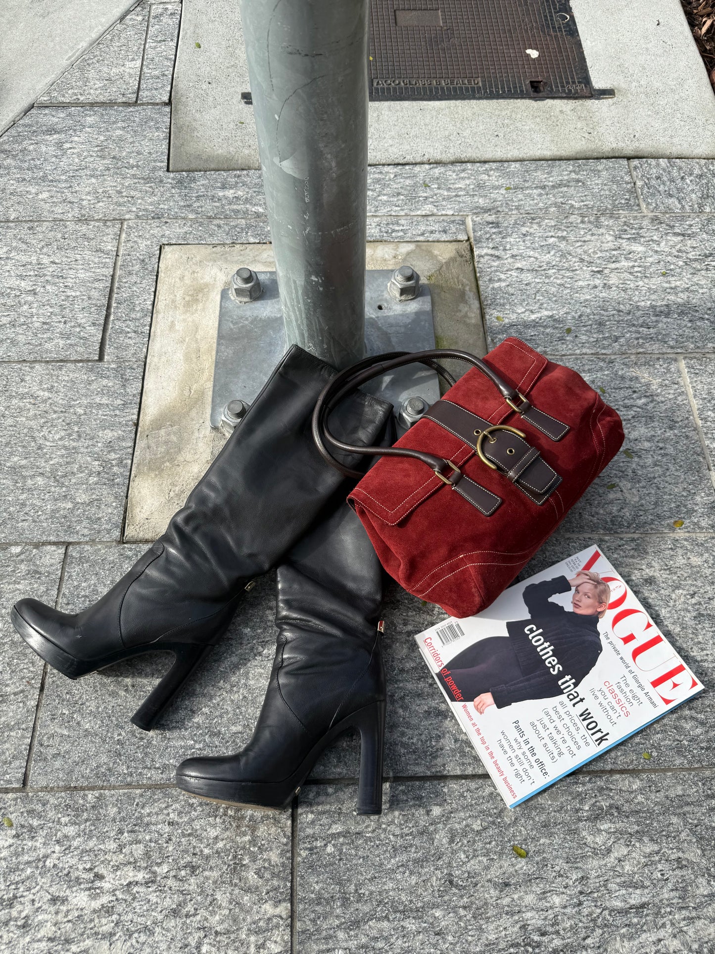 Vintage Gucci Black Leather Boots | Designer Knee High Boots