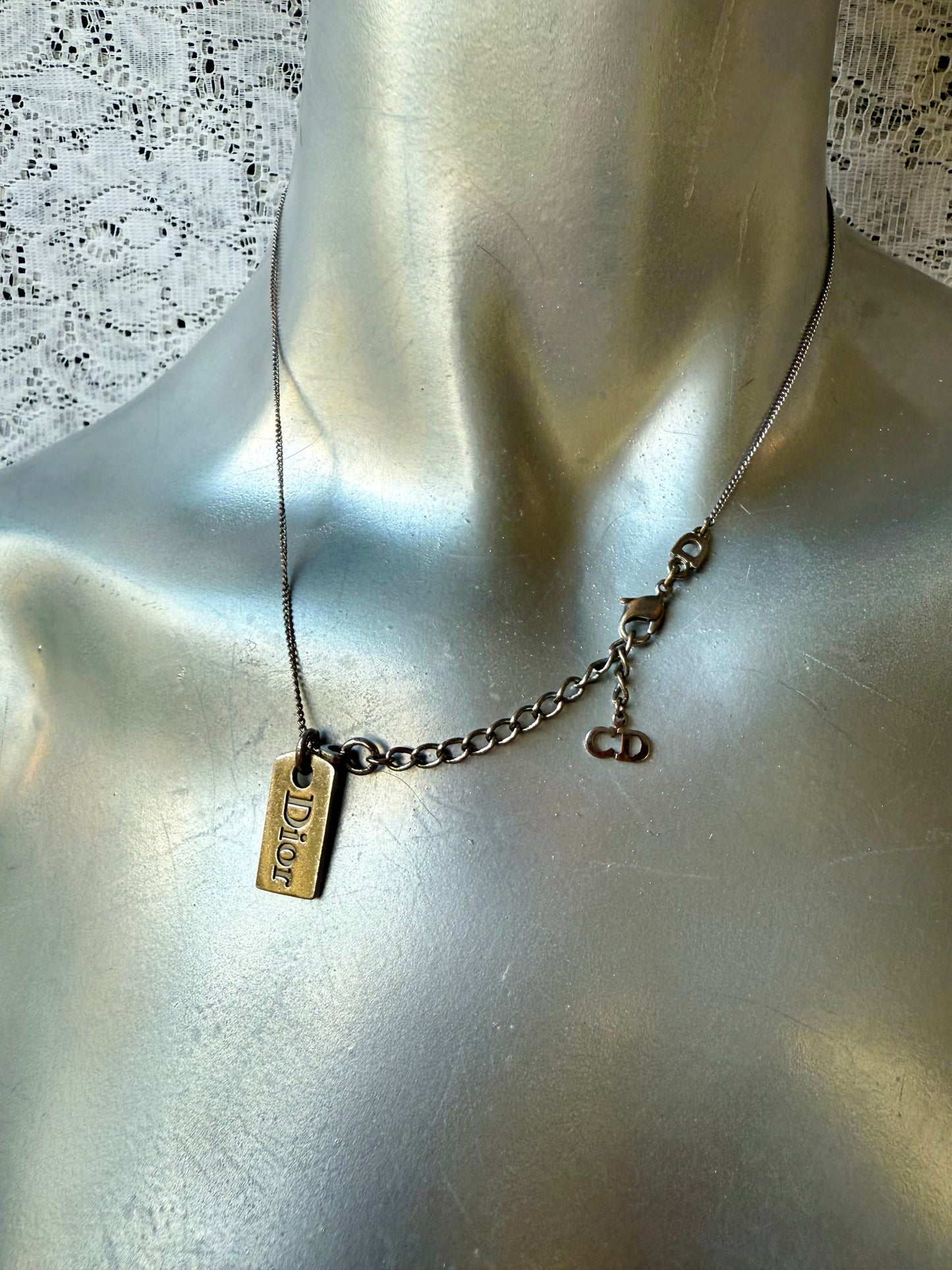 Vintage Dior Logo Necklace | Christian Dior Designer Jewellery