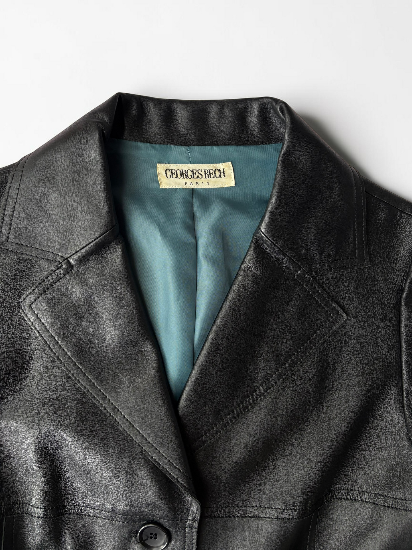 Vintage Georges Rech Leather Coat | French Designer Outerwear