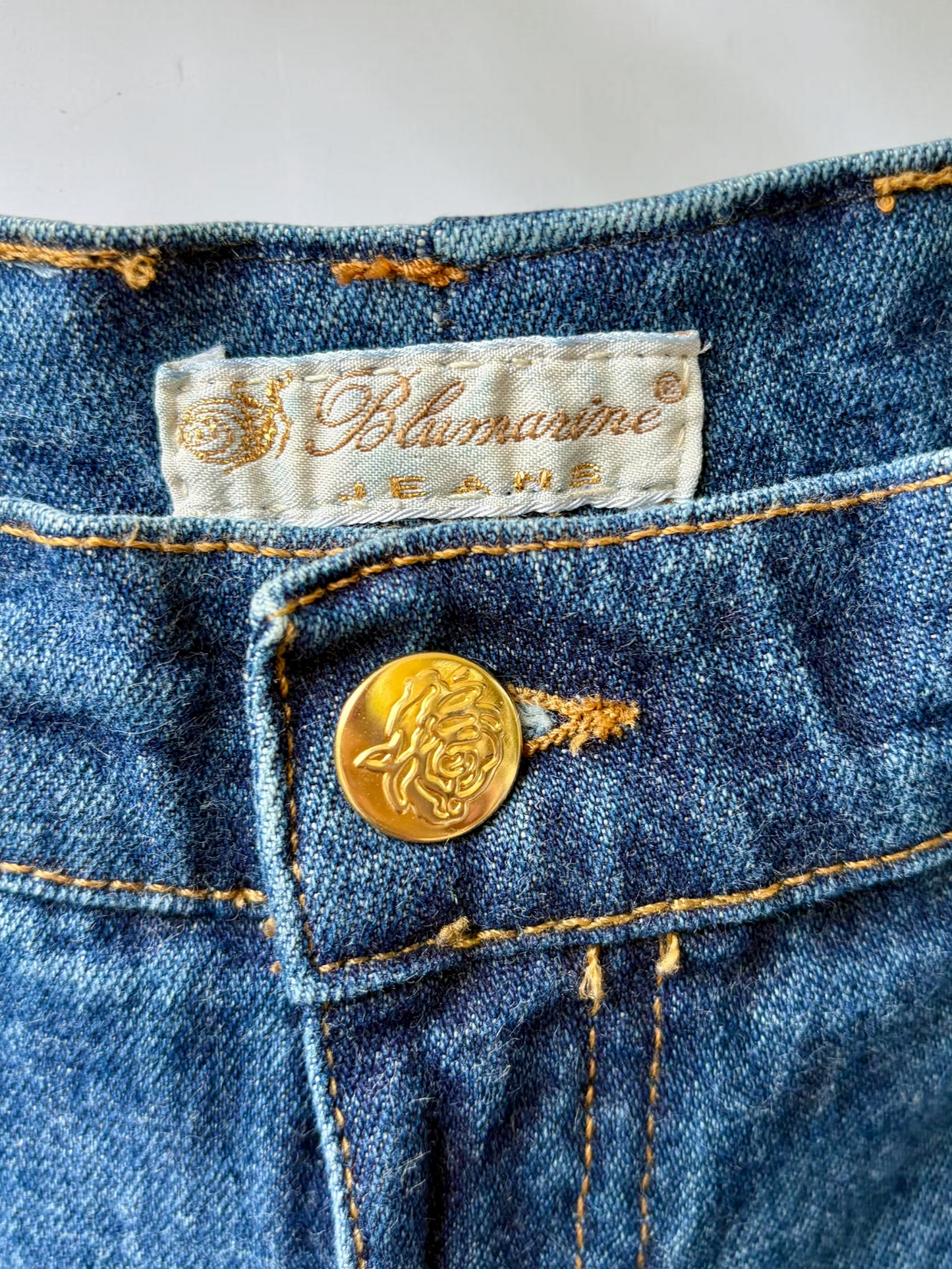 Vintage Blumarine Jeans waistband flat lay