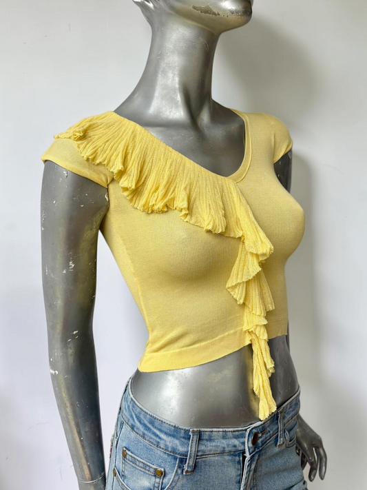 Vintage Blumarine yellow knit top full length