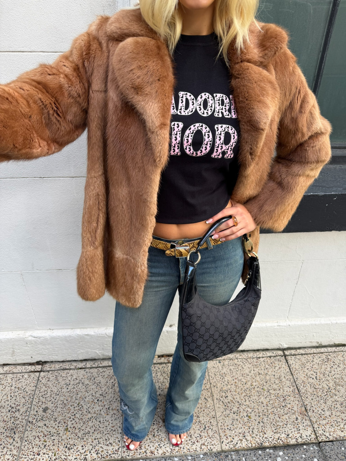 Vintage OZ Fur caramel faux fur coat