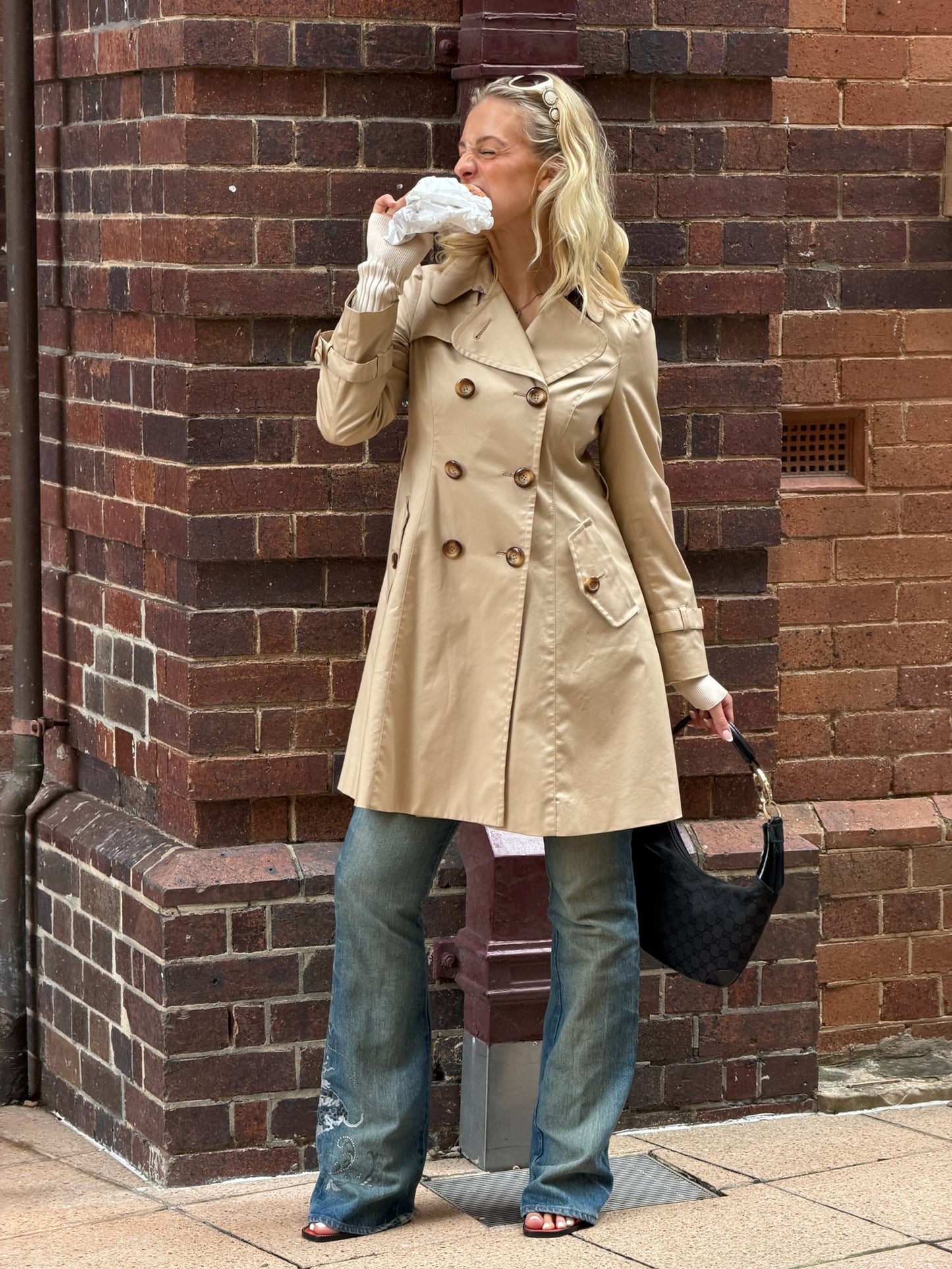 Vintage Dolly Girl by Anna Sui cream trench coat