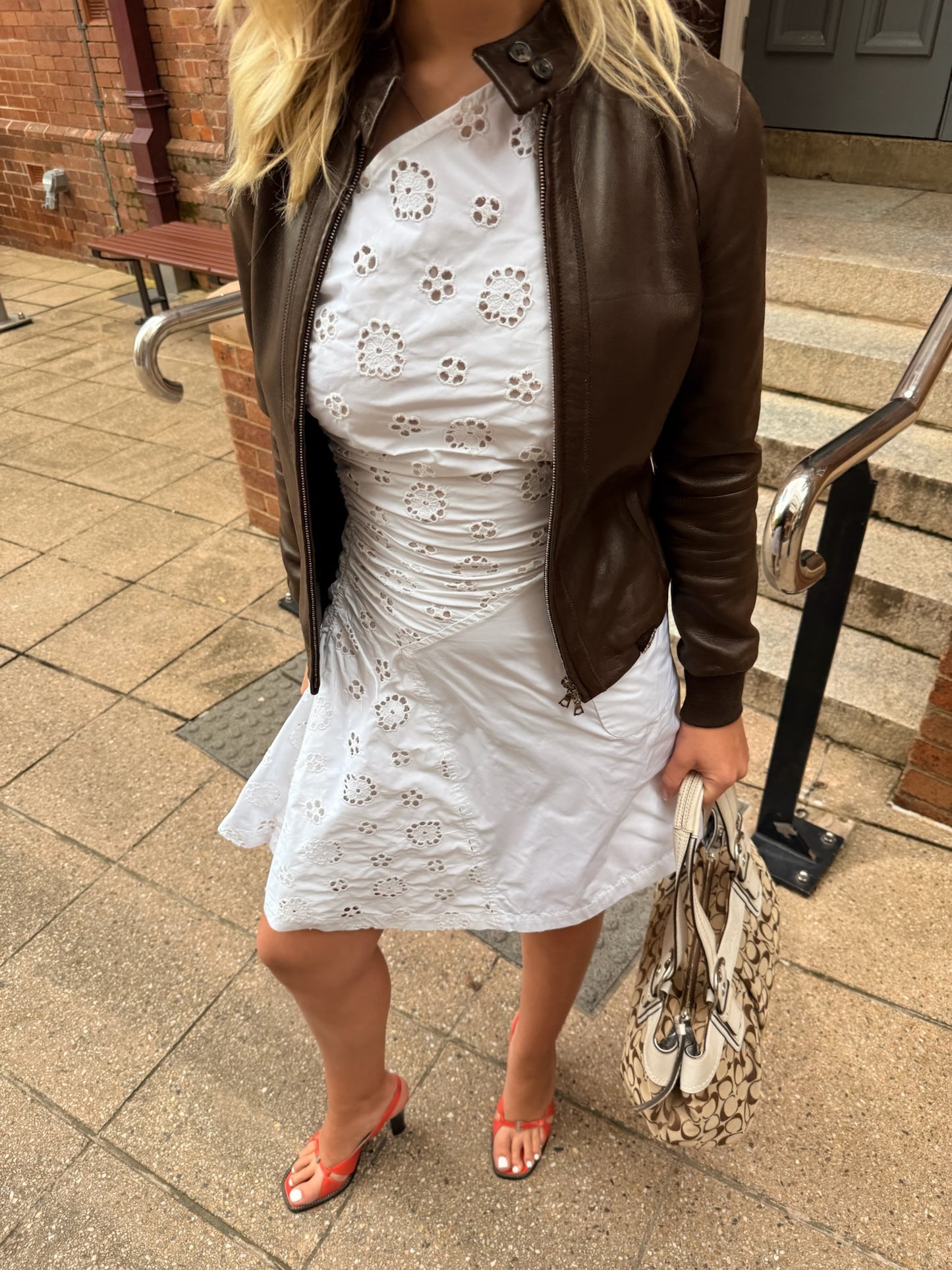 Vintage Italian Leather Bomber Jacket | Y2K Brown Leather Jacket