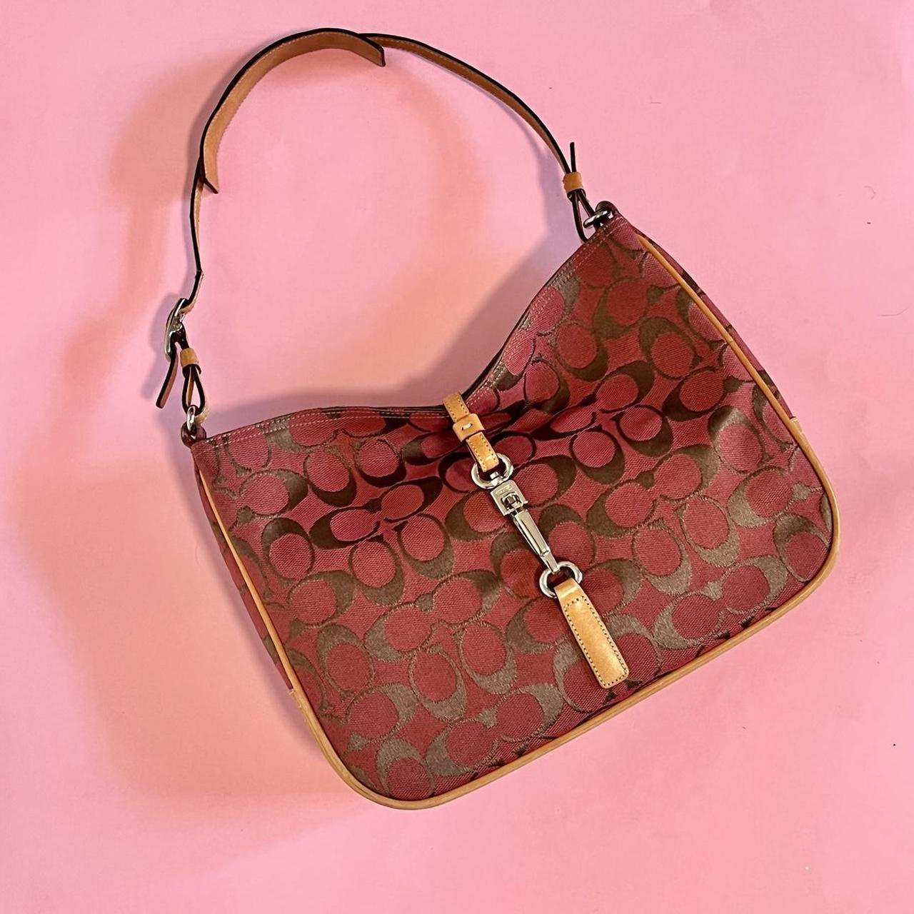 Vintage Coach Red and mustard leather handbag