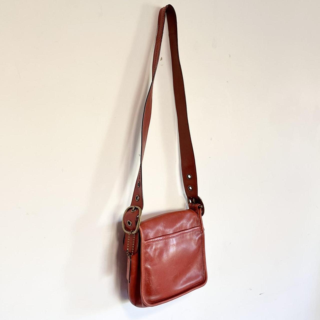 RARE Vintage Coach Leatherware red leather cross body bag