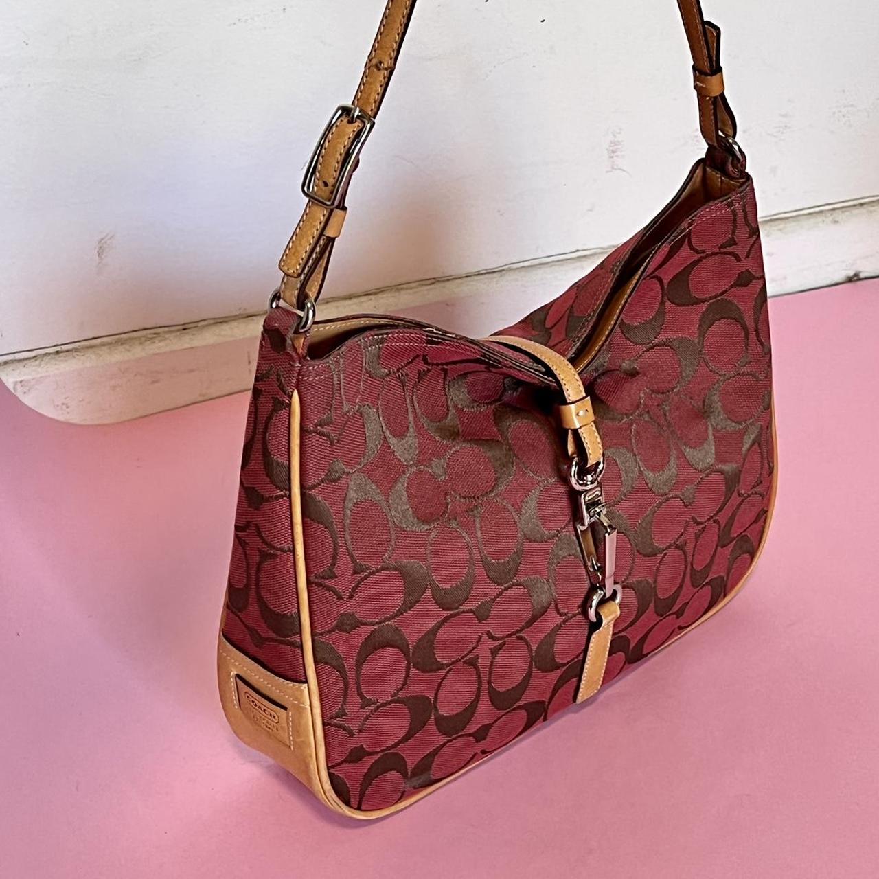 Vintage Coach Red and mustard leather handbag